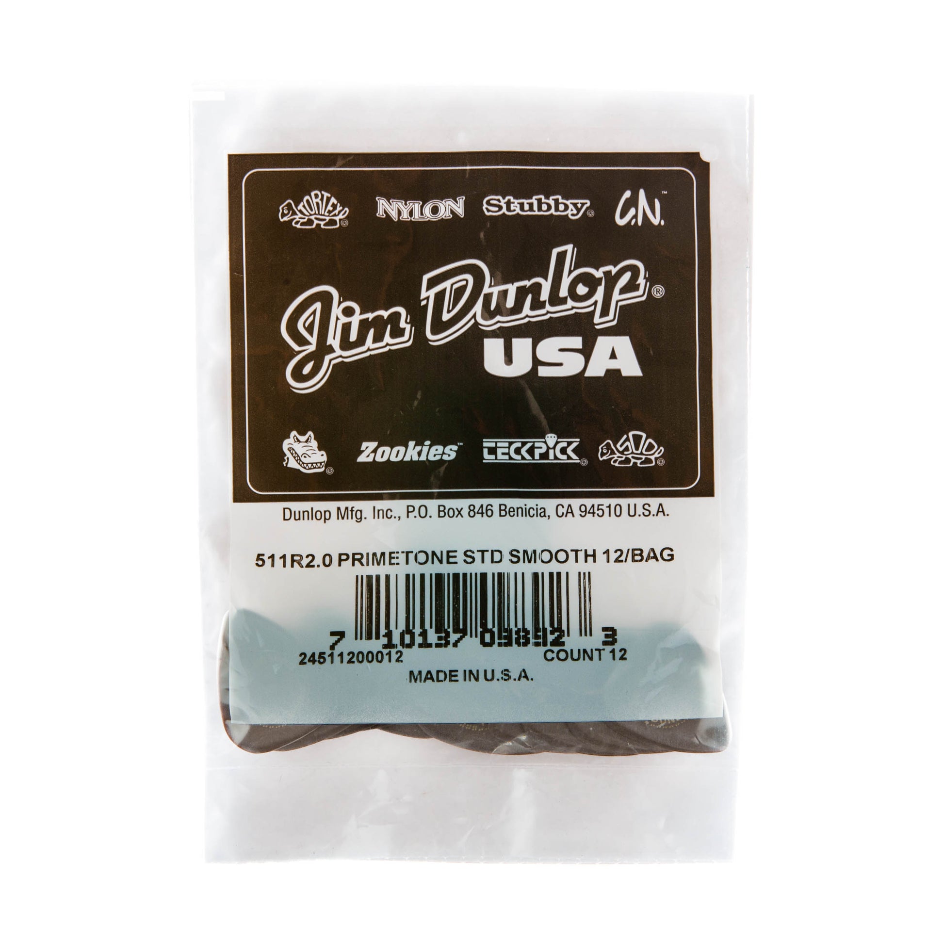 Jim Dunlop DUNLOP PRIMETONE 2.0mm STANDARD SMOOTH PICK GUITAR PICK PLAYER'S PACK 12-PACK - 511R200