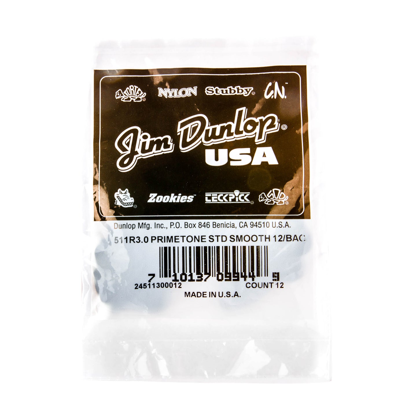 Jim Dunlop DUNLOP PRIMETONE 3.0mm STANDARD SMOOTH PICK GUITAR PICK PLAYER'S PACK 12-PACK - 511R300
