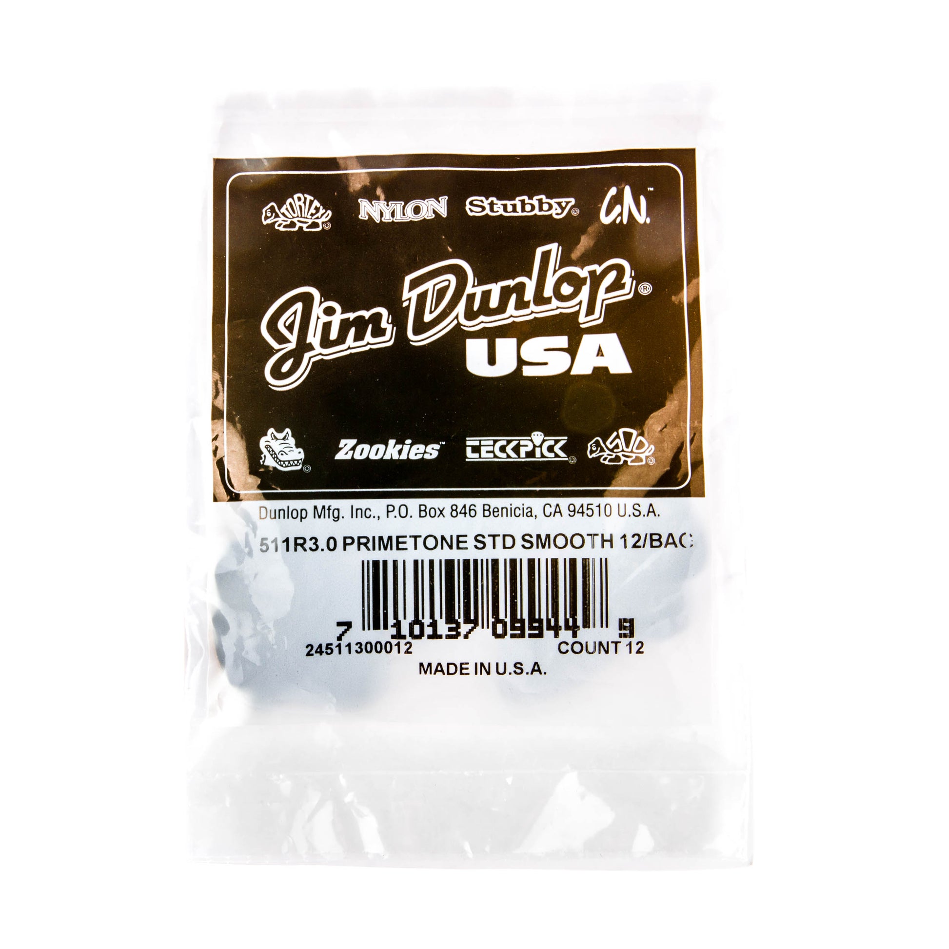 Jim Dunlop DUNLOP PRIMETONE 3.0mm STANDARD SMOOTH PICK GUITAR PICK PLAYER'S PACK 12-PACK - 511R300