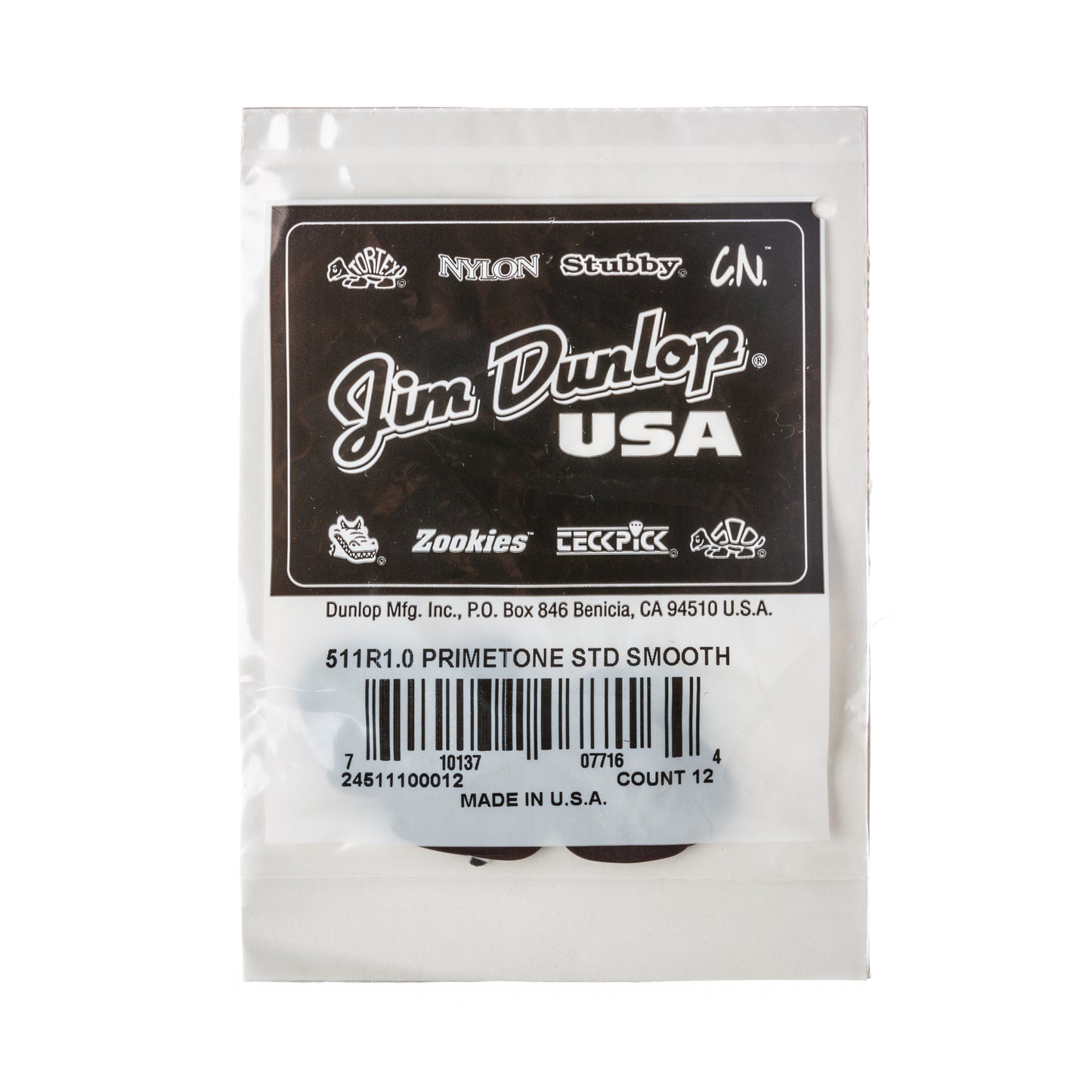 Jim Dunlop DUNLOP PRIMETONE 1.0mm STANDARD SMOOTH PICK GUITAR PICK PLAYER'S PACK 12-PACK - 511R100