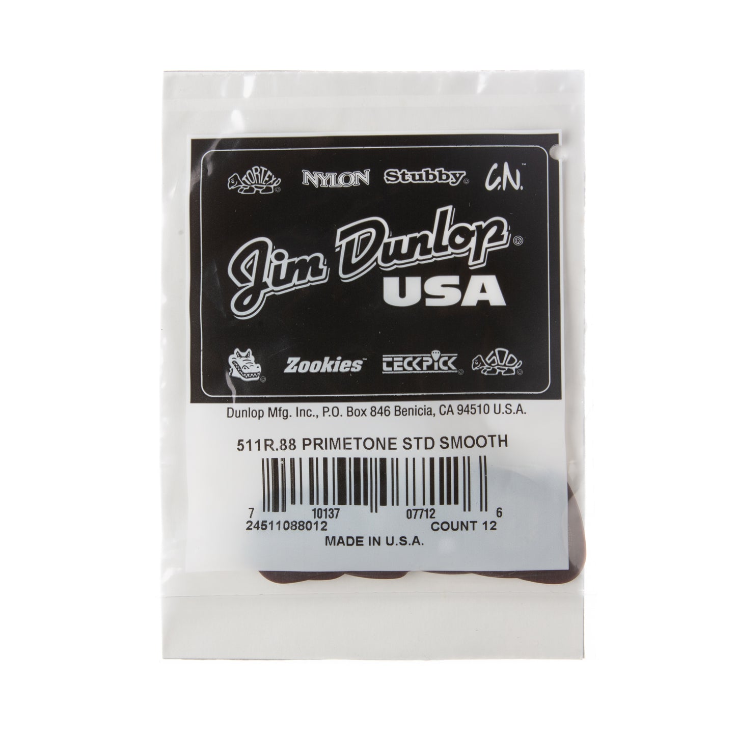 Jim Dunlop DUNLOP PRIMETONE .88mm STANDARD SMOOTH PICK GUITAR PICK PLAYER'S PACK 12-PACK - 511R088