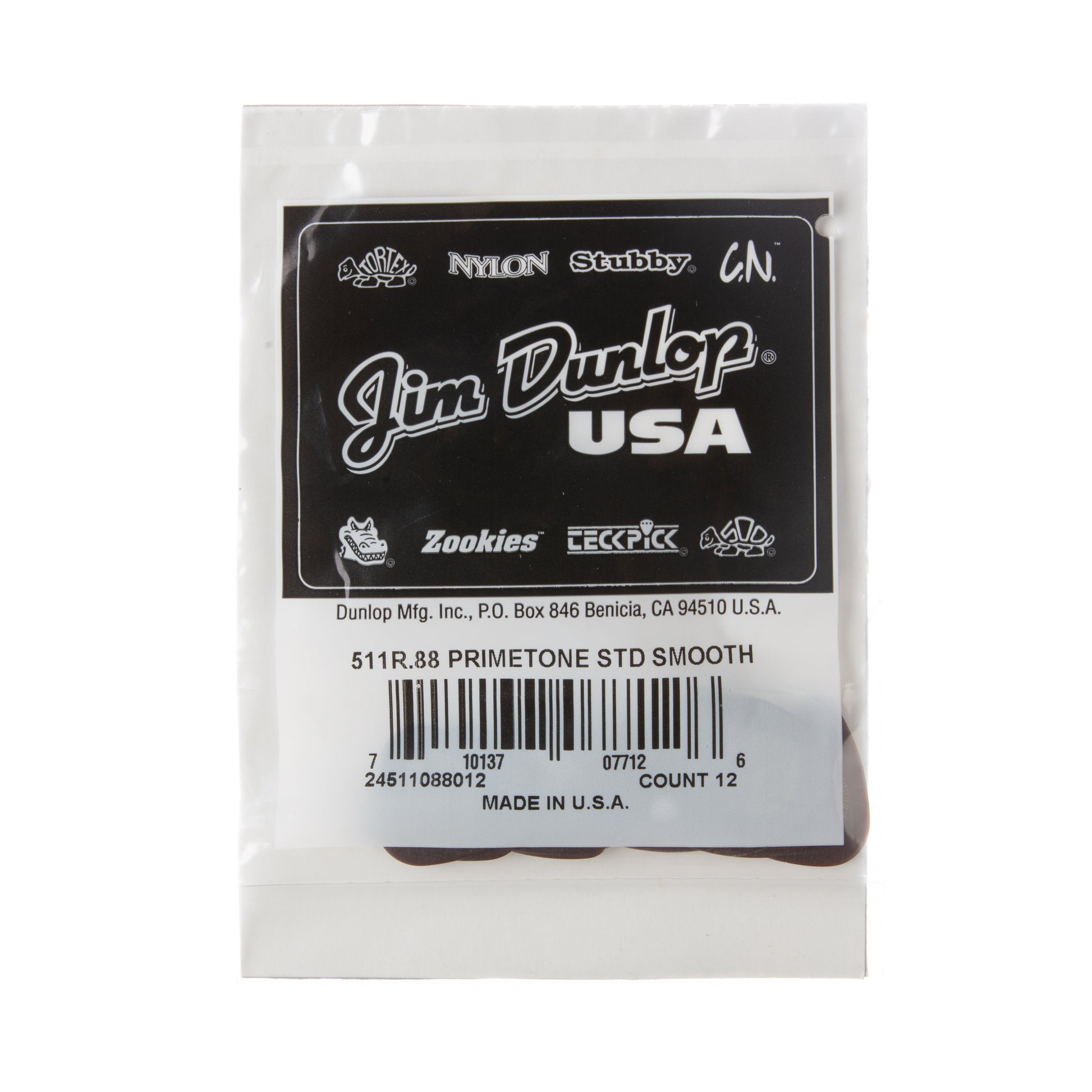 Jim Dunlop DUNLOP PRIMETONE .88mm STANDARD SMOOTH PICK GUITAR PICK PLAYER'S PACK 12-PACK - 511R088