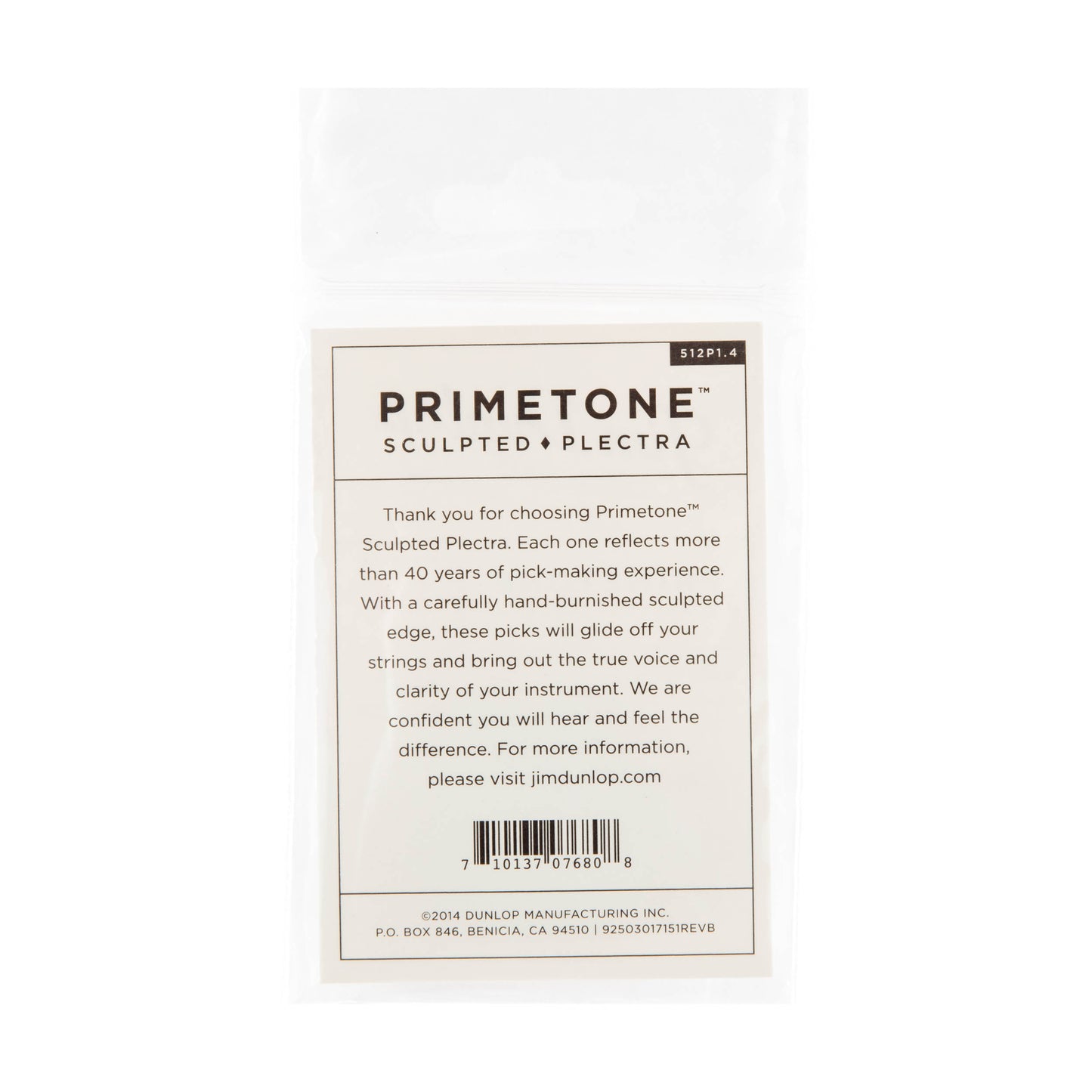 Jim Dunlop DUNLOP PRIMETONE 1.4mm TRIANGLE GRIP PICK GUITAR PICK PLAYER'S PACK 03-PACK - 512P140