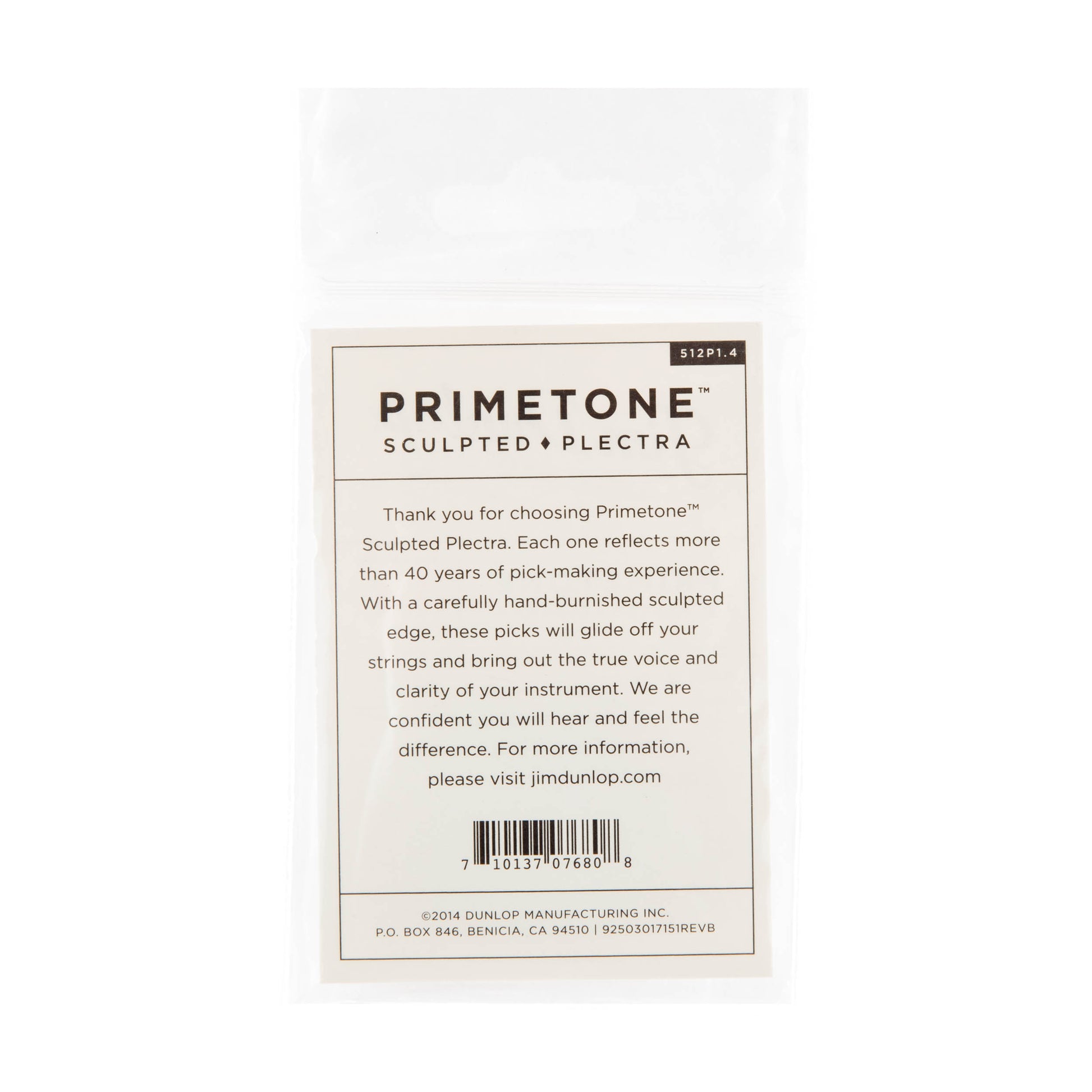 Jim Dunlop DUNLOP PRIMETONE 1.4mm TRIANGLE GRIP PICK GUITAR PICK PLAYER'S PACK 03-PACK - 512P140