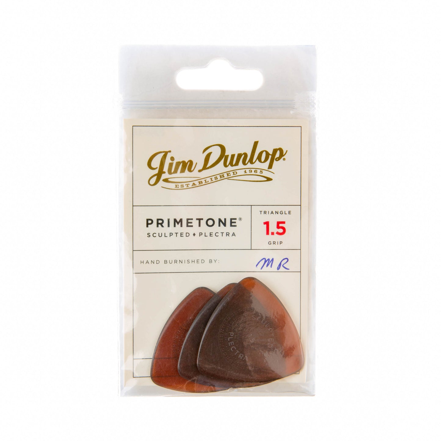 Jim Dunlop DUNLOP PRIMETONE 1.5mm TRIANGLE GRIP PICK GUITAR PICK PLAYER'S PACK 03-PACK - 512P150