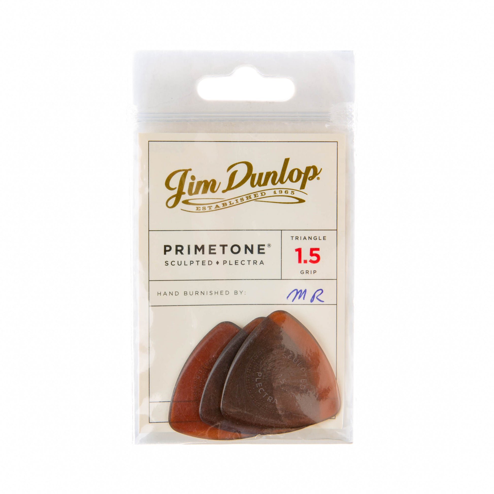 Jim Dunlop DUNLOP PRIMETONE 1.5mm TRIANGLE GRIP PICK GUITAR PICK PLAYER'S PACK 03-PACK - 512P150