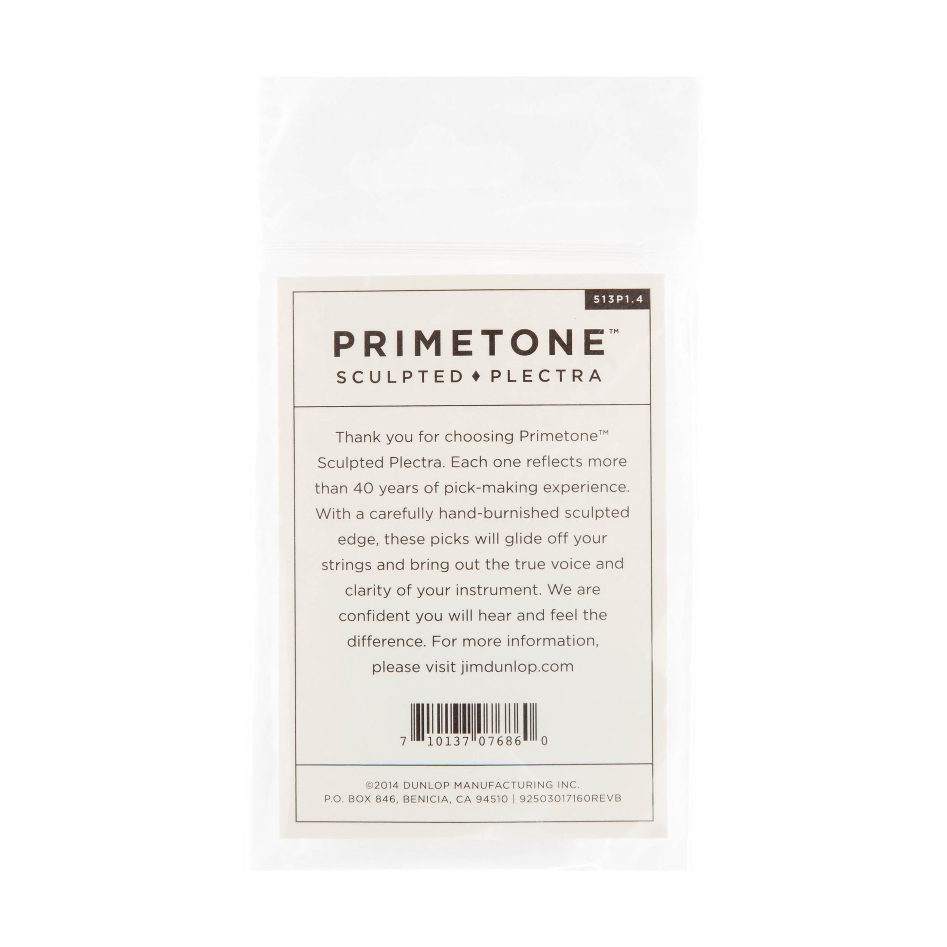 Jim Dunlop DUNLOP PRIMETONE 1.4mm TRIANGLE SMOOTH PICK GUITAR PICK PLAYER'S PACK 03-PACK - 513P140