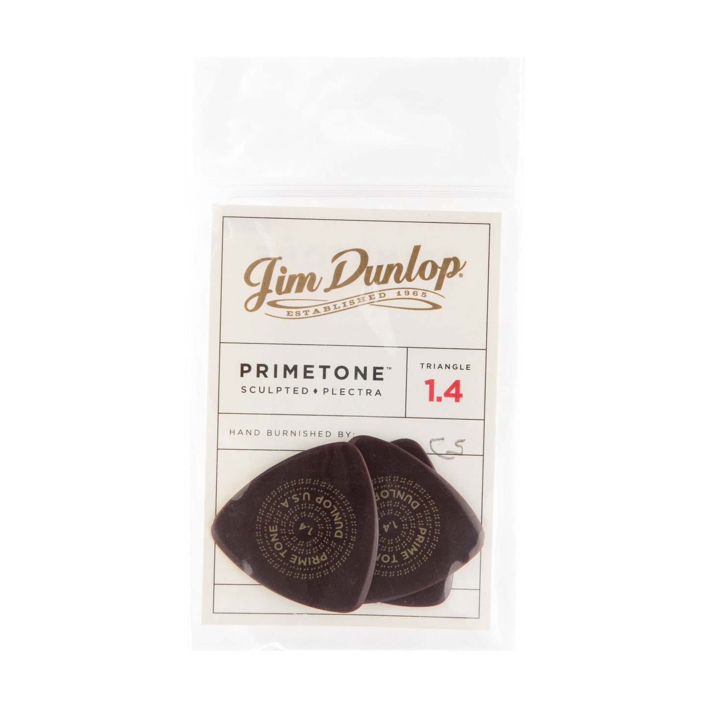 Jim Dunlop DUNLOP PRIMETONE 1.4mm TRIANGLE SMOOTH PICK GUITAR PICK PLAYER'S PACK 03-PACK - 513P140