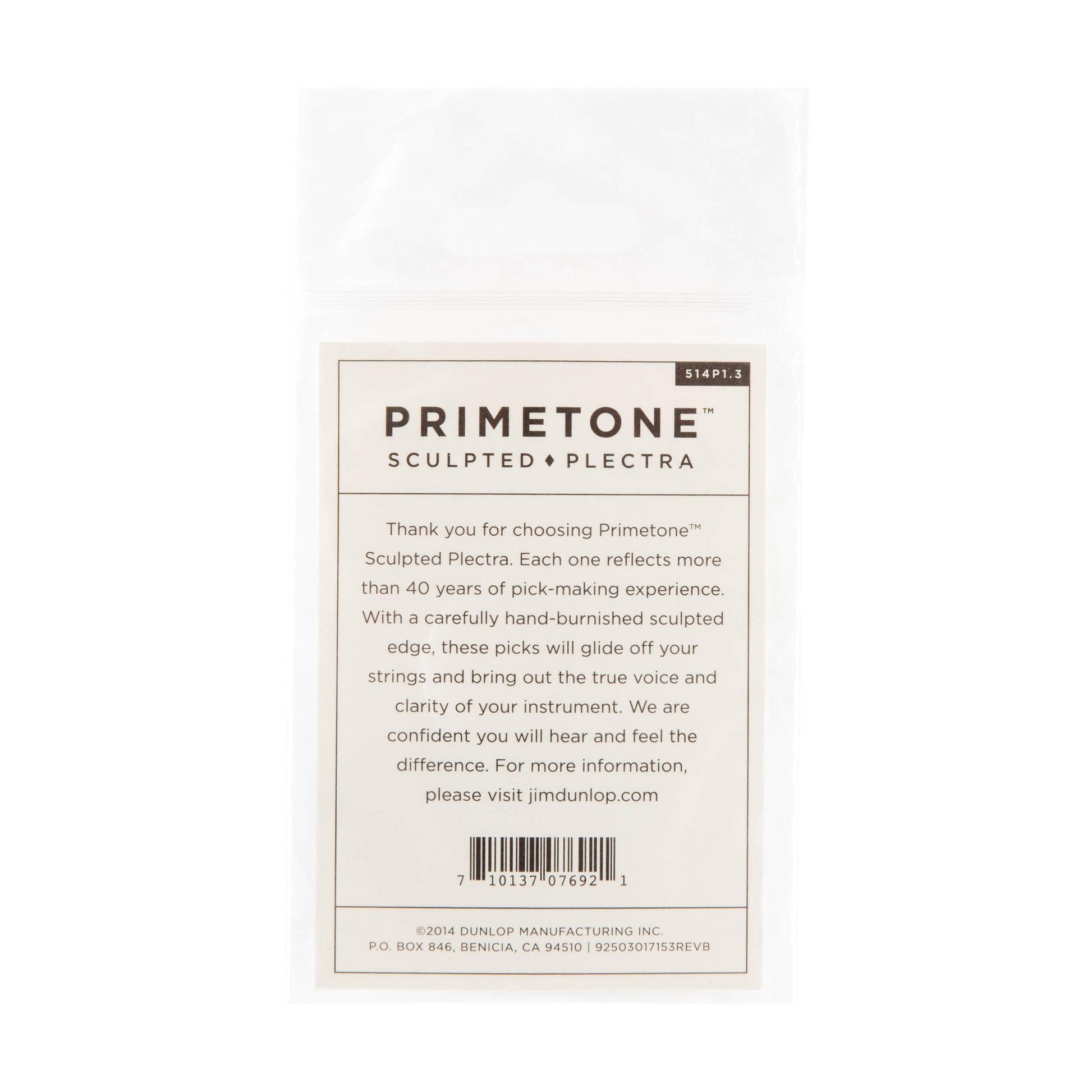 Jim Dunlop DUNLOP PRIMETONE 1.3mm SEMI ROUND GRIP PICK GUITAR PICK PLAYER'S PACK 03-PACK - 514P130