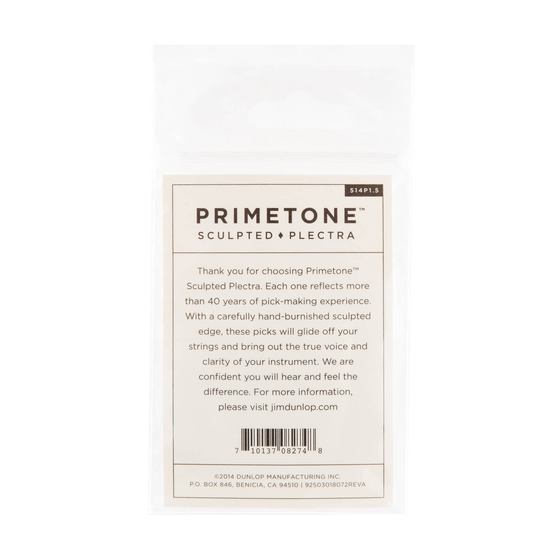 Jim Dunlop DUNLOP PRIMETONE 1.5mm SEMI ROUND GRIP PICK GUITAR PICK PLAYER'S PACK 03-PACK - 514P150