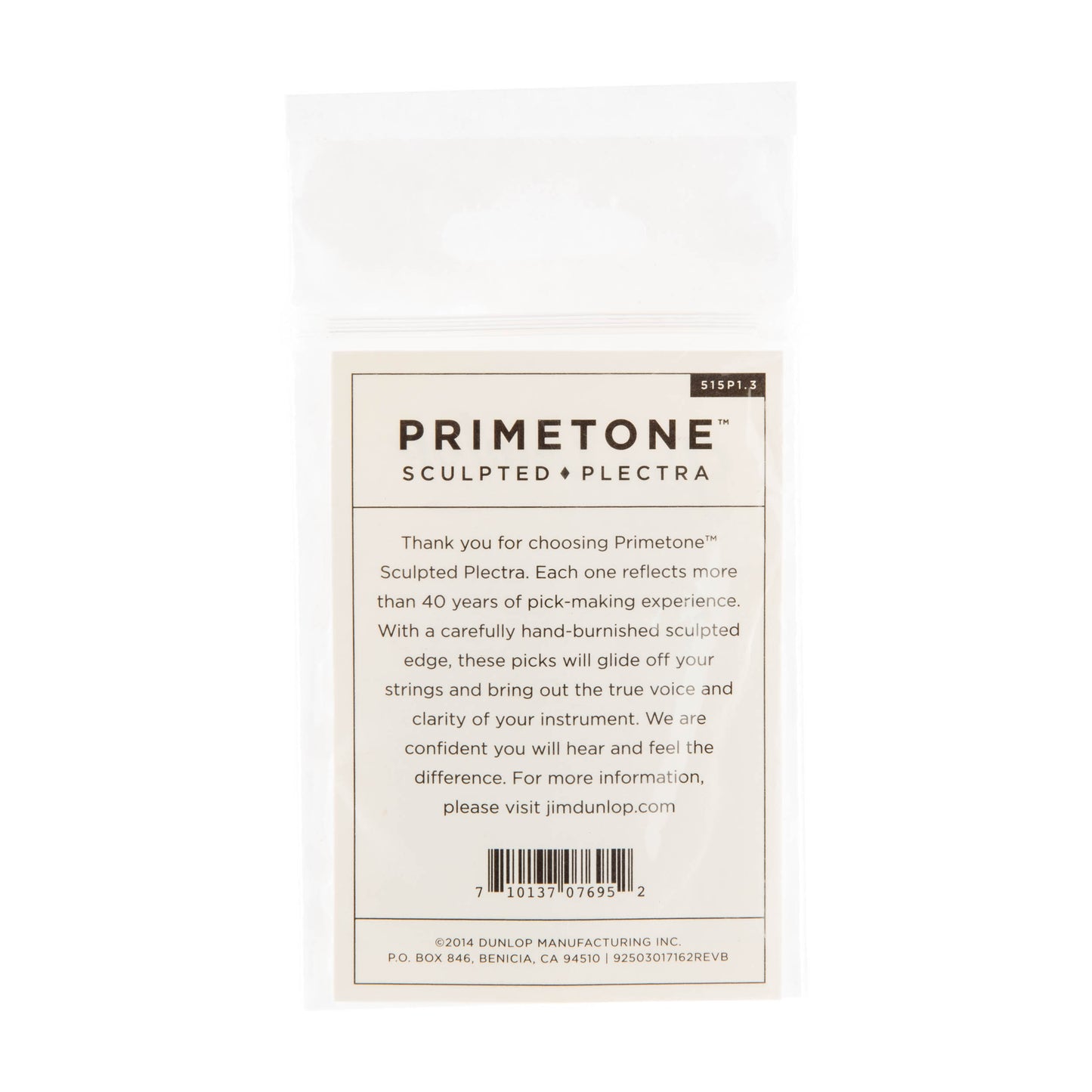Jim Dunlop DUNLOP PRIMETONE 1.3mm SEMI ROUND SMOOTH GRIP PICK GUITAR PICK PLAYER'S PACK 03-PACK - 515P130
