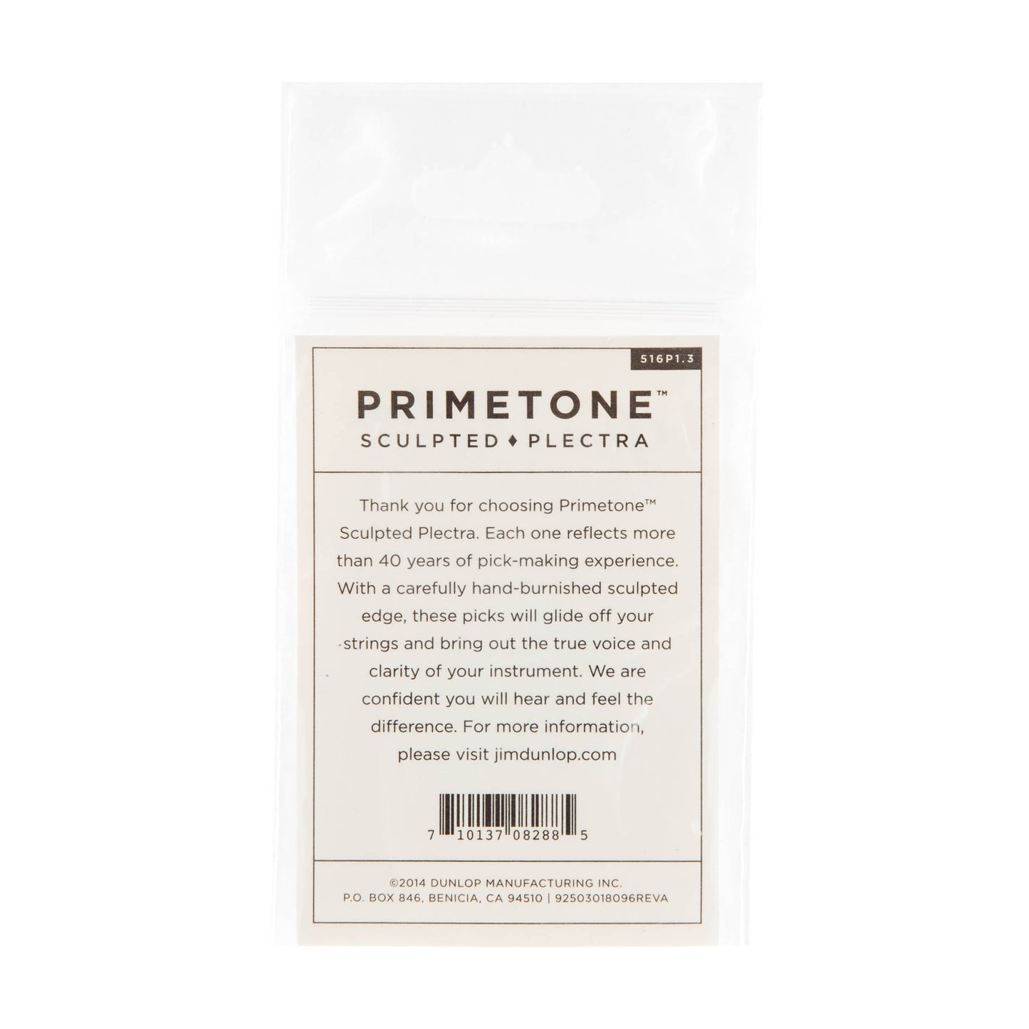Jim Dunlop DUNLOP PRIMETONE 1.3mm SMALL TRIANGLE GRIP PICK GUITAR PICK PLAYER'S PACK 03-PACK - 516P130