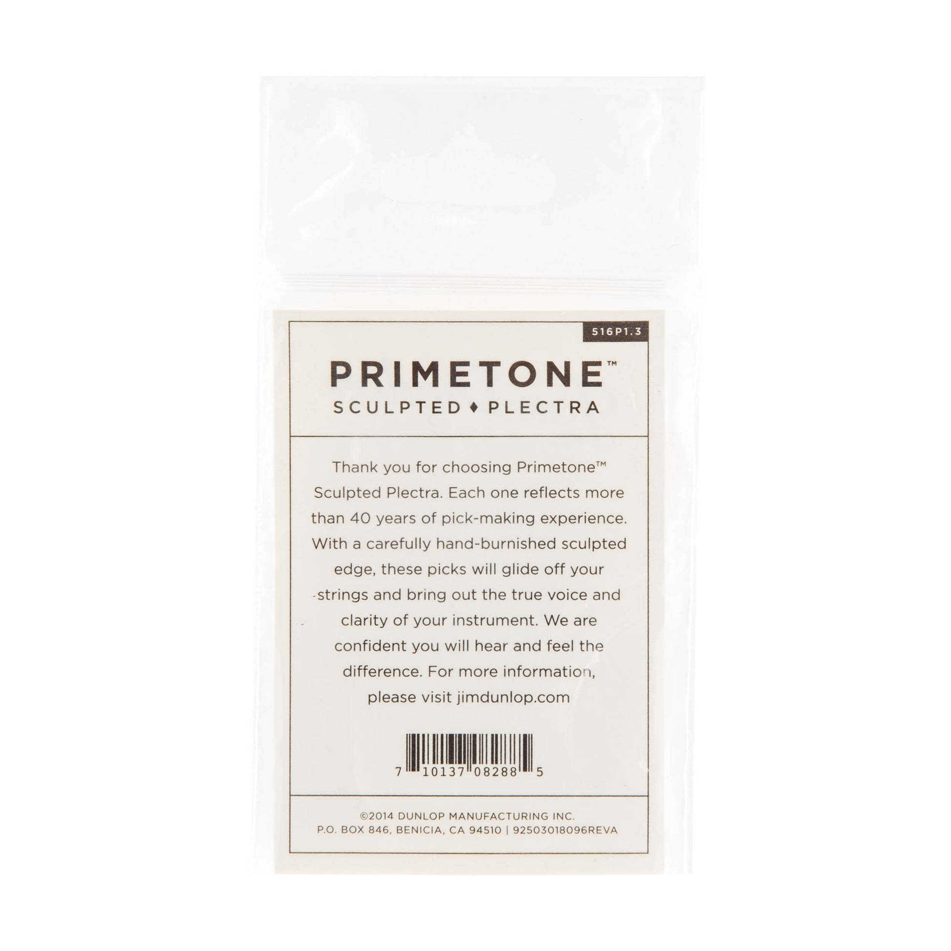 Jim Dunlop DUNLOP PRIMETONE 1.3mm SMALL TRIANGLE GRIP PICK GUITAR PICK PLAYER'S PACK 03-PACK - 516P130