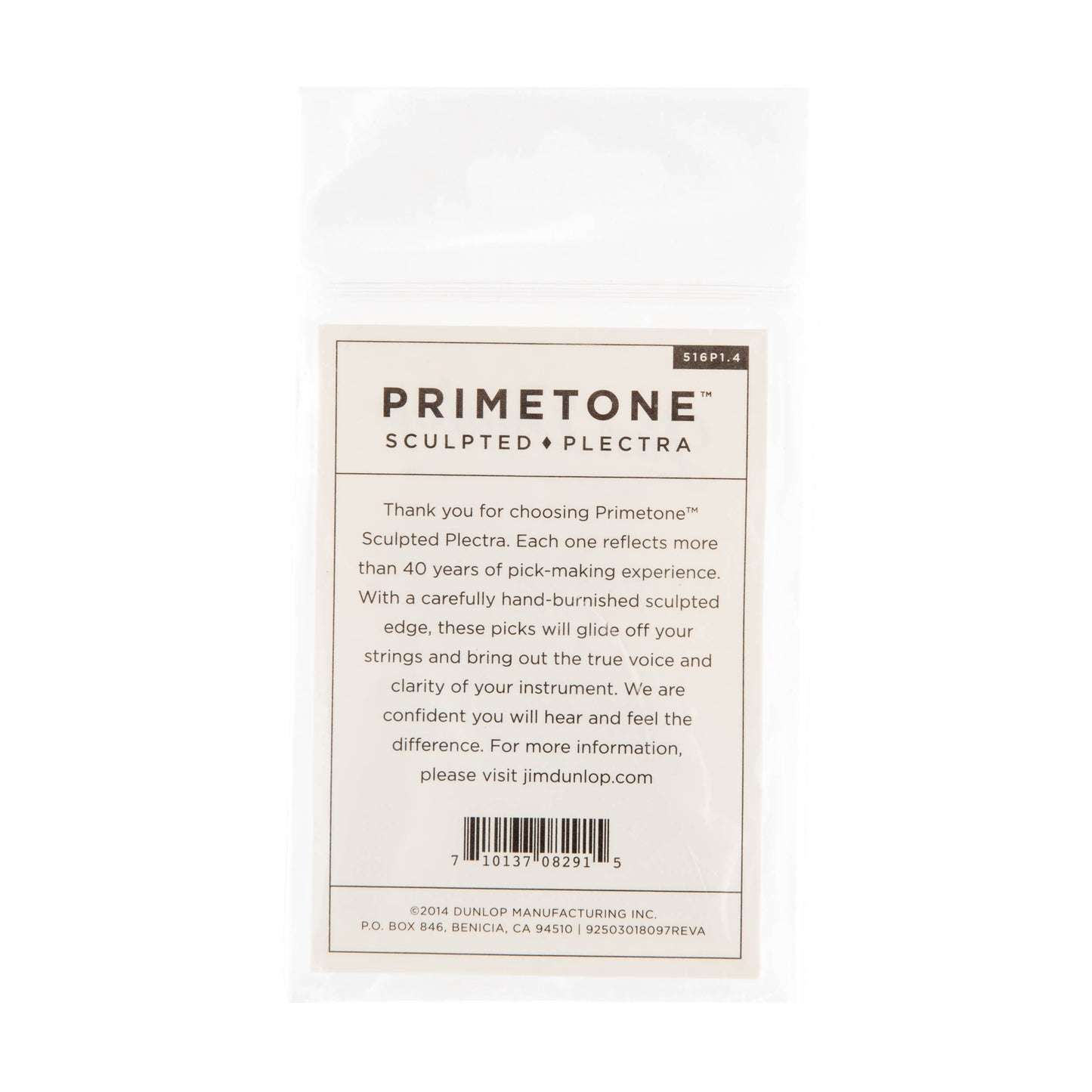 Jim Dunlop DUNLOP PRIMETONE 1.4mm SMALL TRIANGLE GRIP PICK GUITAR PICK PLAYER'S PACK 03-PACK - 516P140