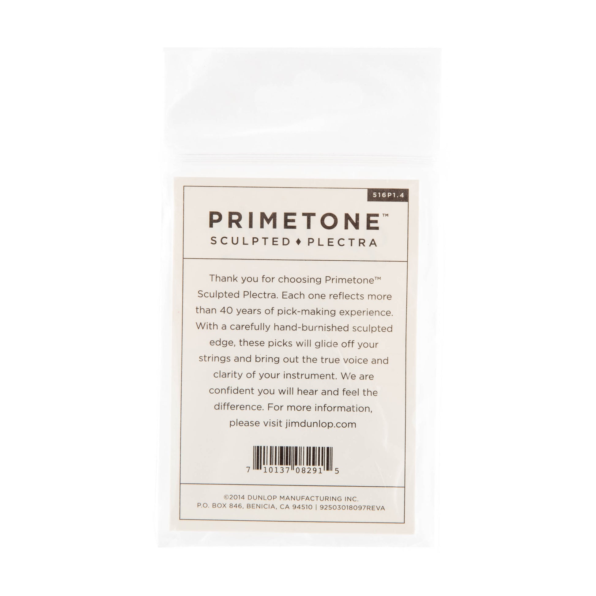 Jim Dunlop DUNLOP PRIMETONE 1.4mm SMALL TRIANGLE GRIP PICK GUITAR PICK PLAYER'S PACK 03-PACK - 516P140