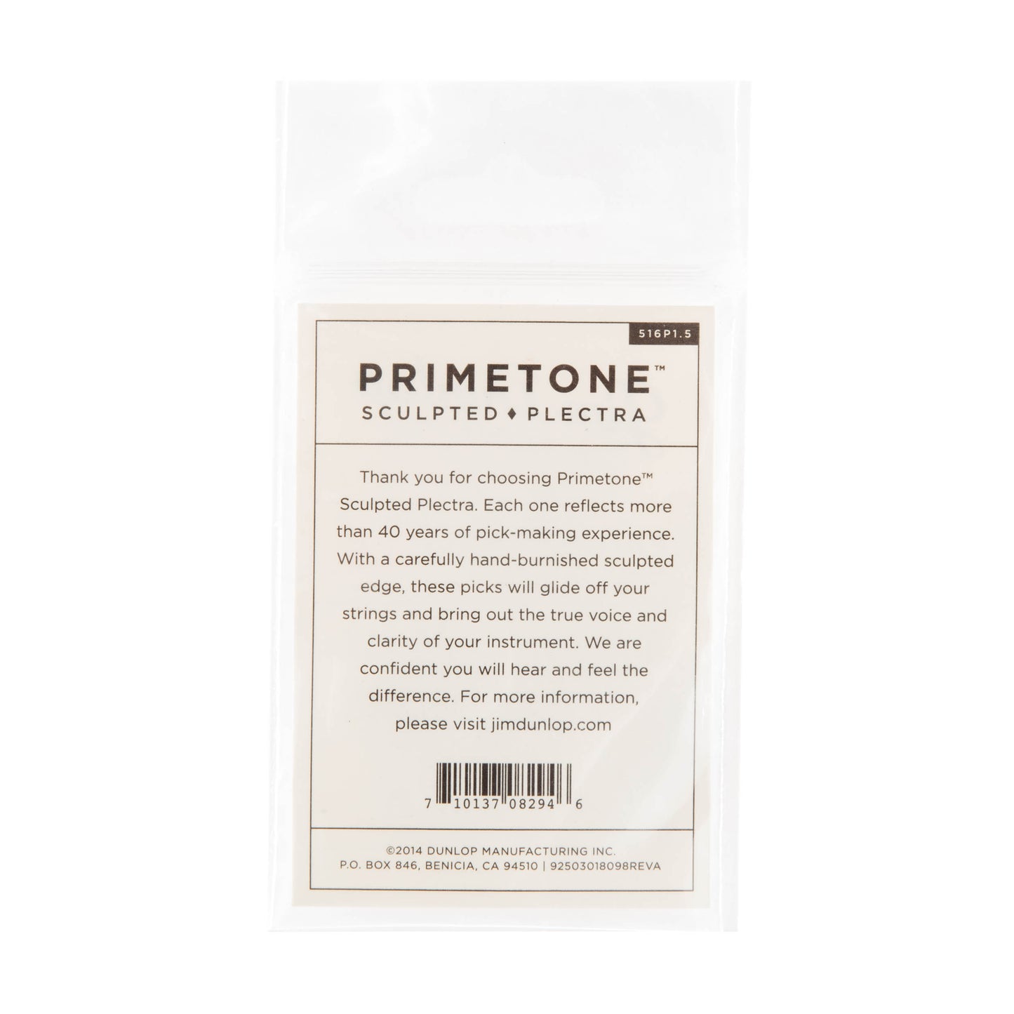 Jim Dunlop DUNLOP PRIMETONE 1.5mm SMALL TRIANGLE GRIP PICK GUITAR PICK PLAYER'S PACK 03-PACK - 516P150