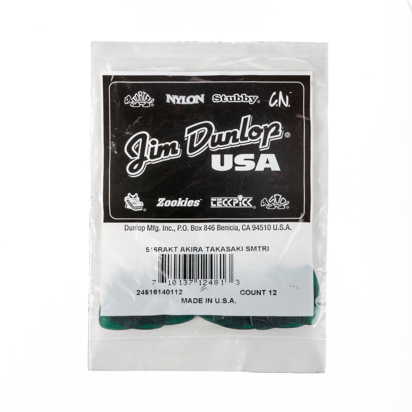 Jim Dunlop DUNLOP AKIRA TAKASAKI CUSTOM PRIMETONE 1.4mm SMALL TRI PICK GUITAR PICK REFILL BAG 12-Pack - 516RAKT