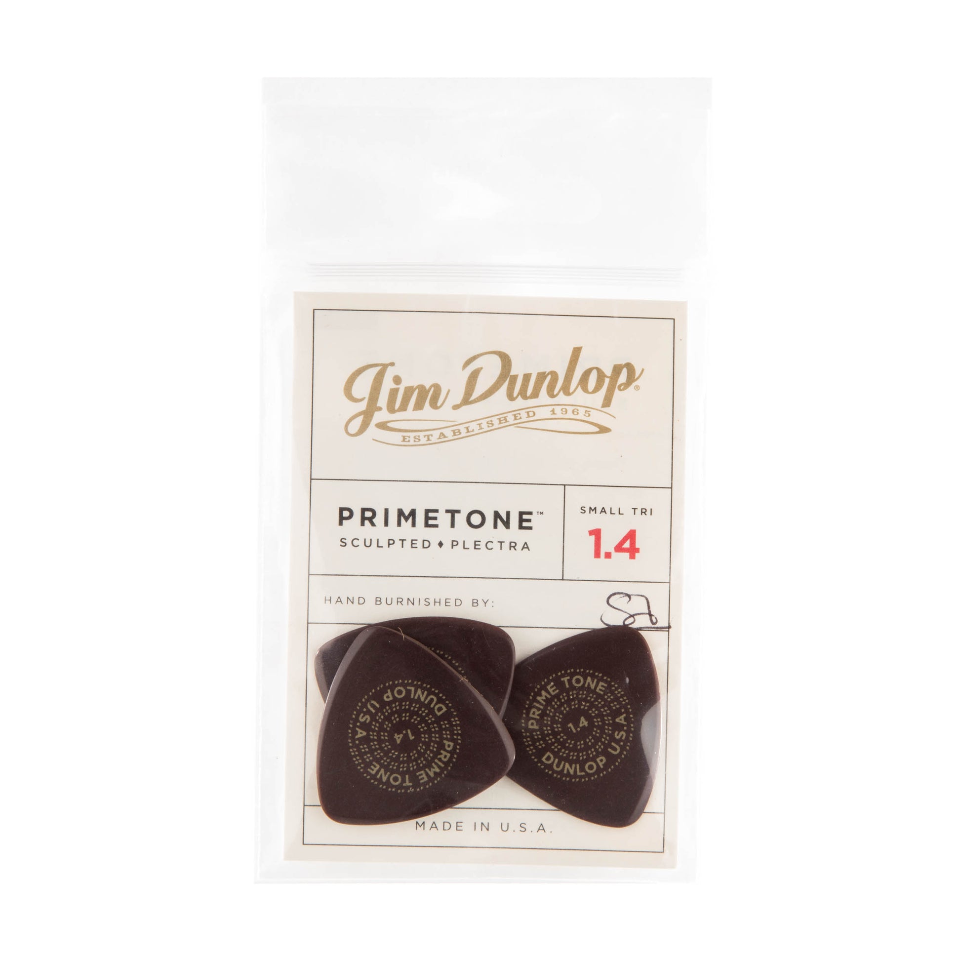 Jim Dunlop DUNLOP PRIMETONE 1.4mm SMALL TRIANGLE SMOOTH PICK GUITAR PICK PLAYER'S PACK 03-PACK - 517P140