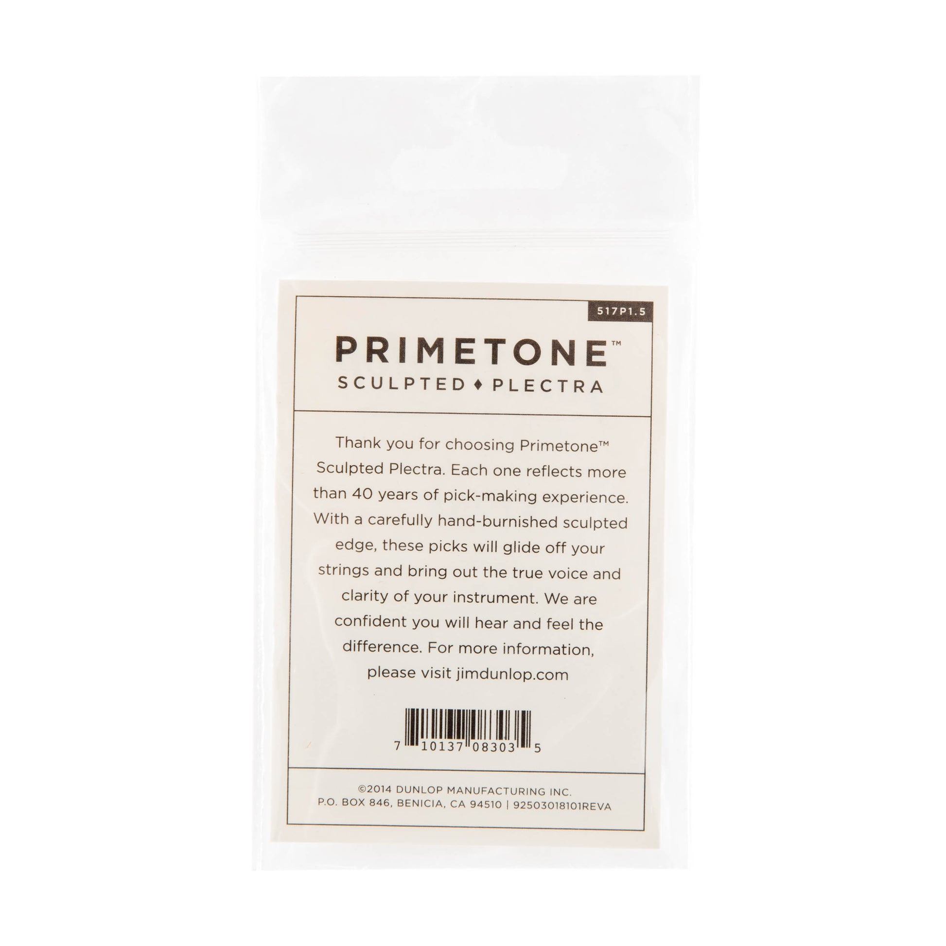 Jim Dunlop DUNLOP PRIMETONE 1.5mm SMALL TRIANGLE SMOOTH PICK GUITAR PICK PLAYER'S PACK 03-PACK - 517P150