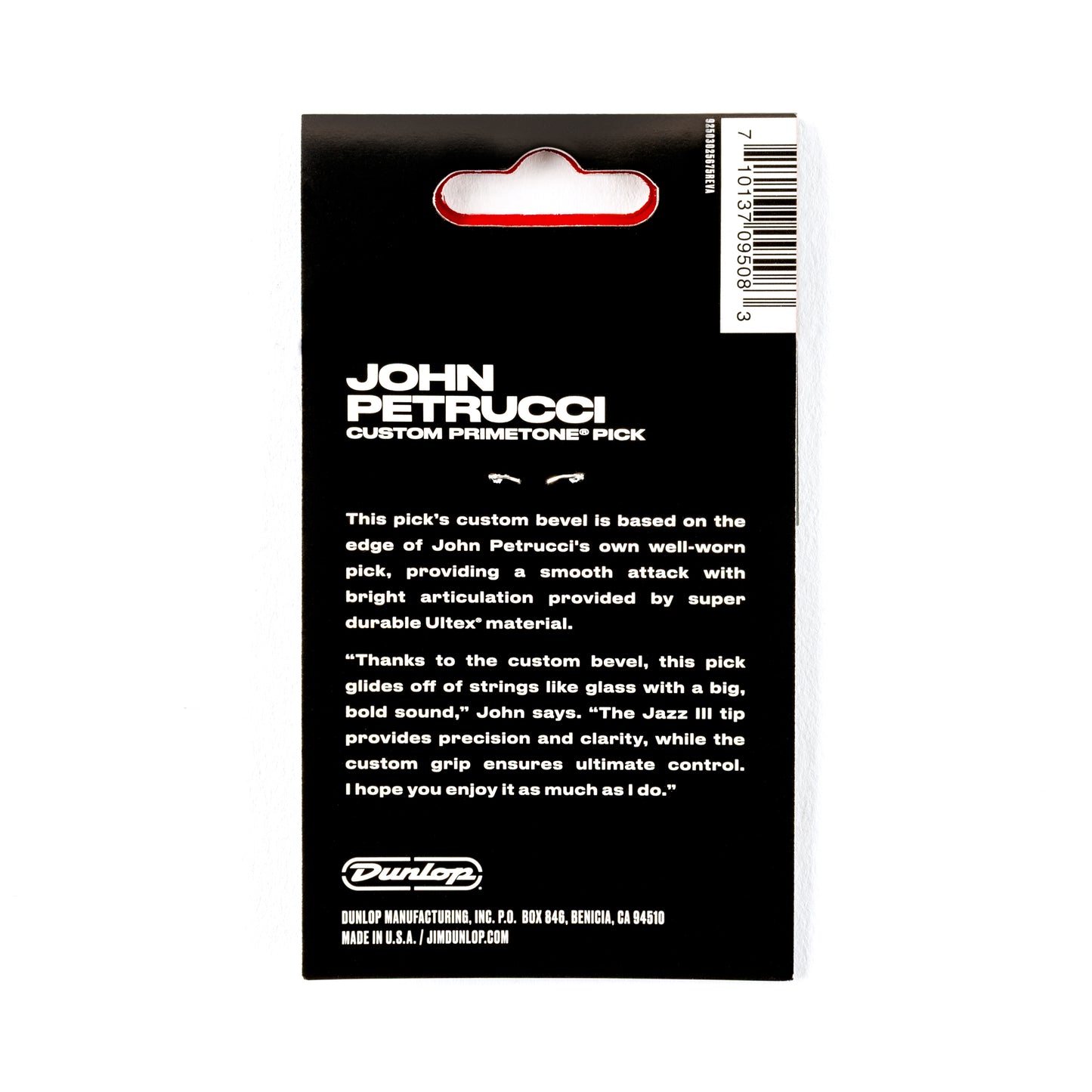 Jim Dunlop DUNLOP JOHN PETRUCCI PRIMETONE 1.38mm JAZZ III OXBLOOD GUITAR PICK PLAYER'S PACK 03-PACK - 518PJPRD