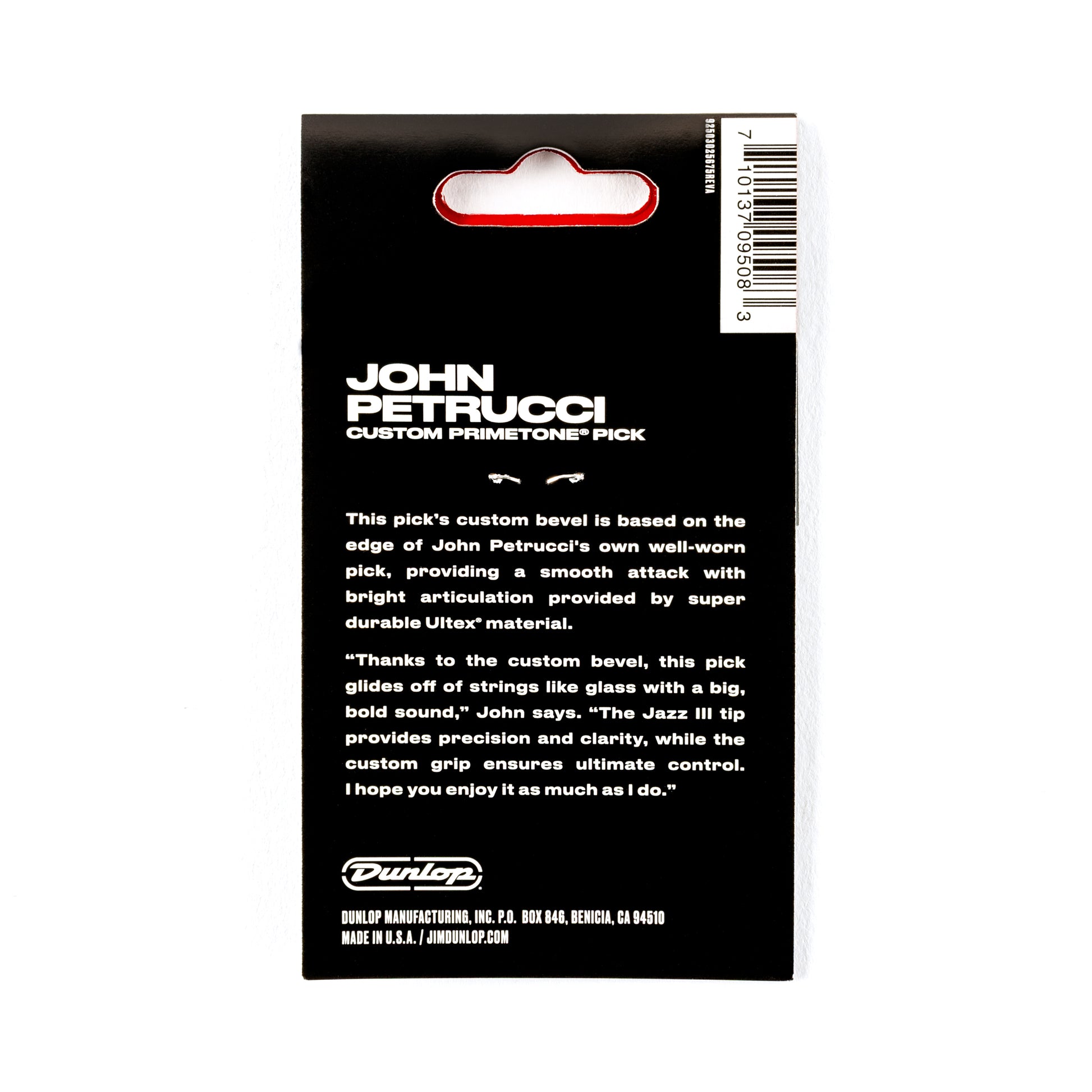 Jim Dunlop DUNLOP JOHN PETRUCCI PRIMETONE 1.38mm JAZZ III OXBLOOD GUITAR PICK PLAYER'S PACK 03-PACK - 518PJPRD