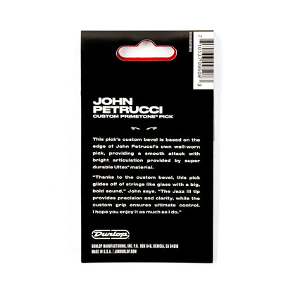 Jim Dunlop DUNLOP JOHN PETRUCCI PRIMETONE 1.38mm JAZZ III OXBLOOD GUITAR PICK PLAYER'S PACK 03-PACK - 518PJPRD