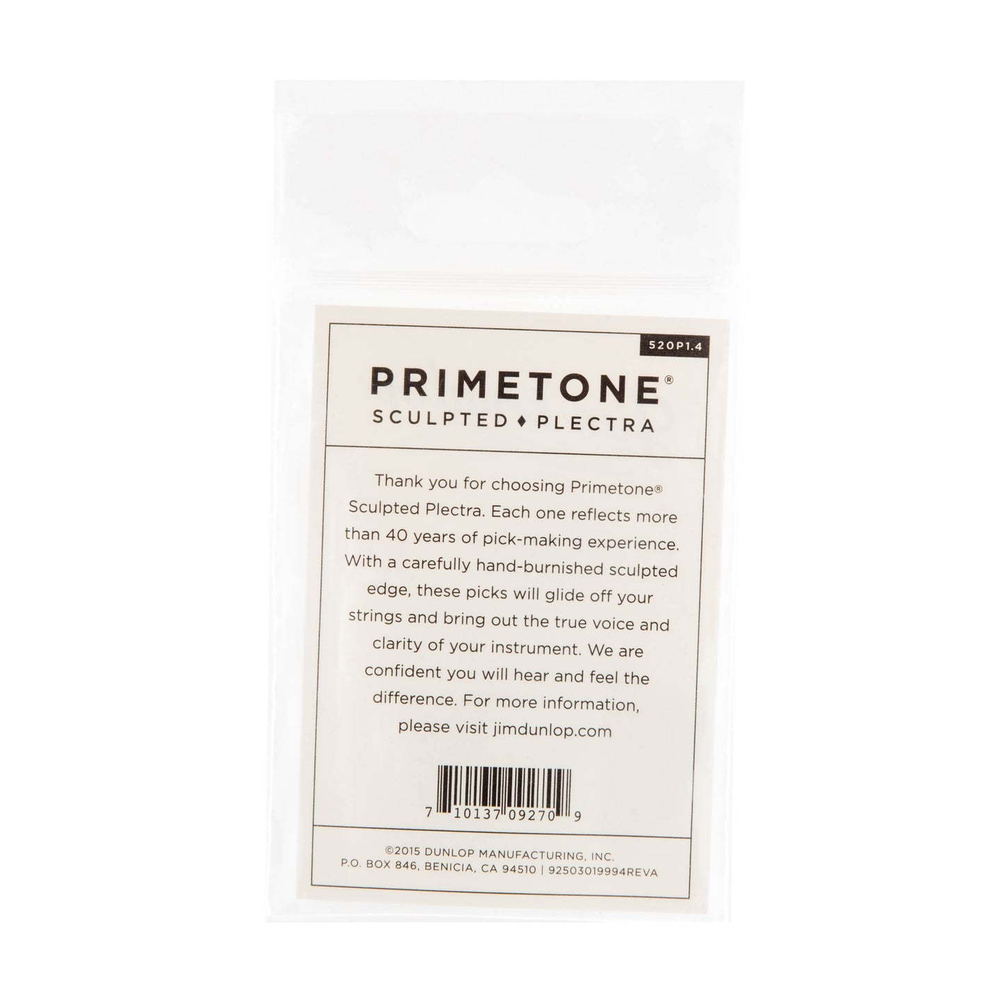 Jim Dunlop DUNLOP PRIMETONE 1.4mm JAZZ III XL GRIP PICK GUITAR PICK PLAYER'S PACK 03-PACK - 520P140