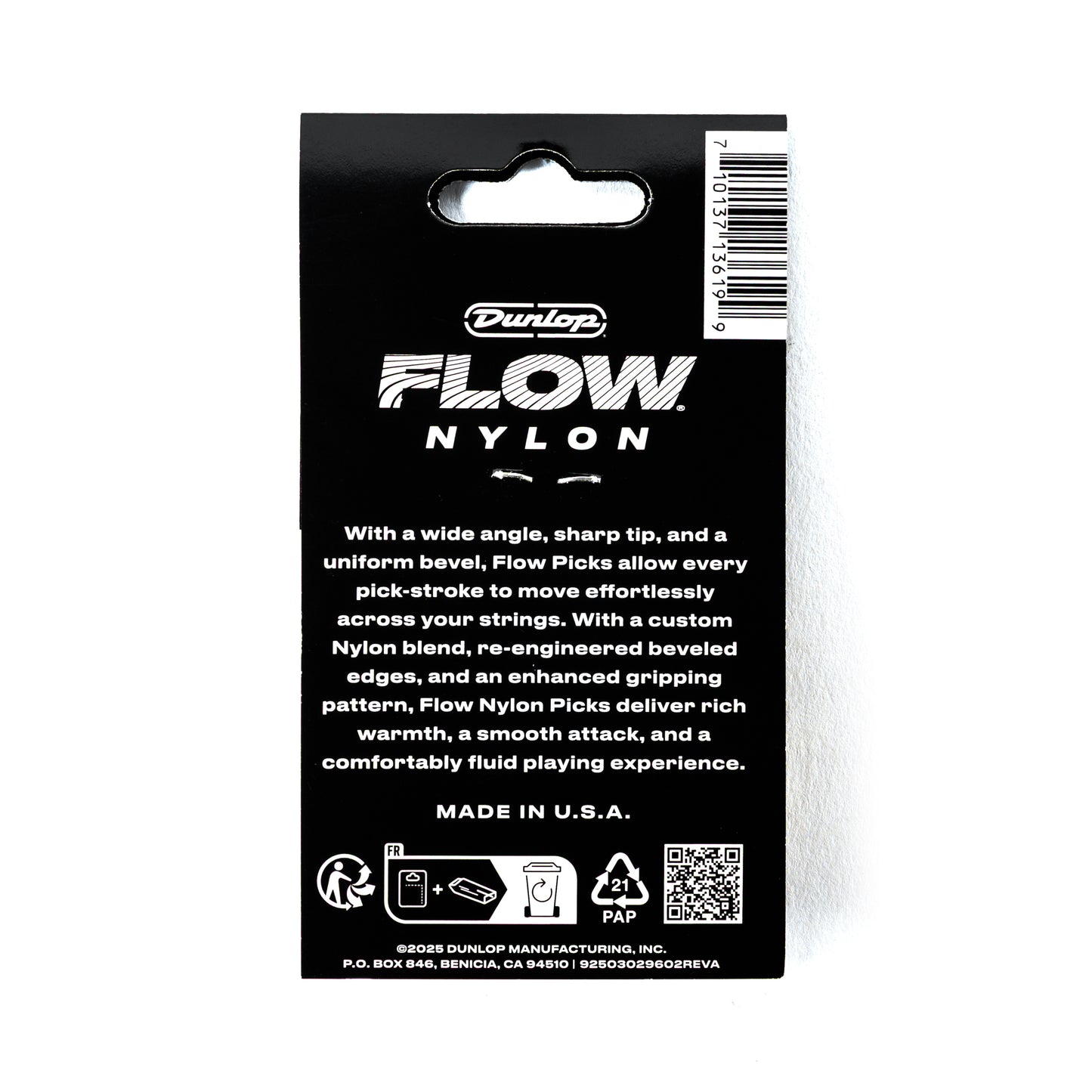 Jim Dunlop DUNLOP FLOW 1.25mm NYLON GUITAR PICK PLAYER'S PACK 12-PACK - 541P125