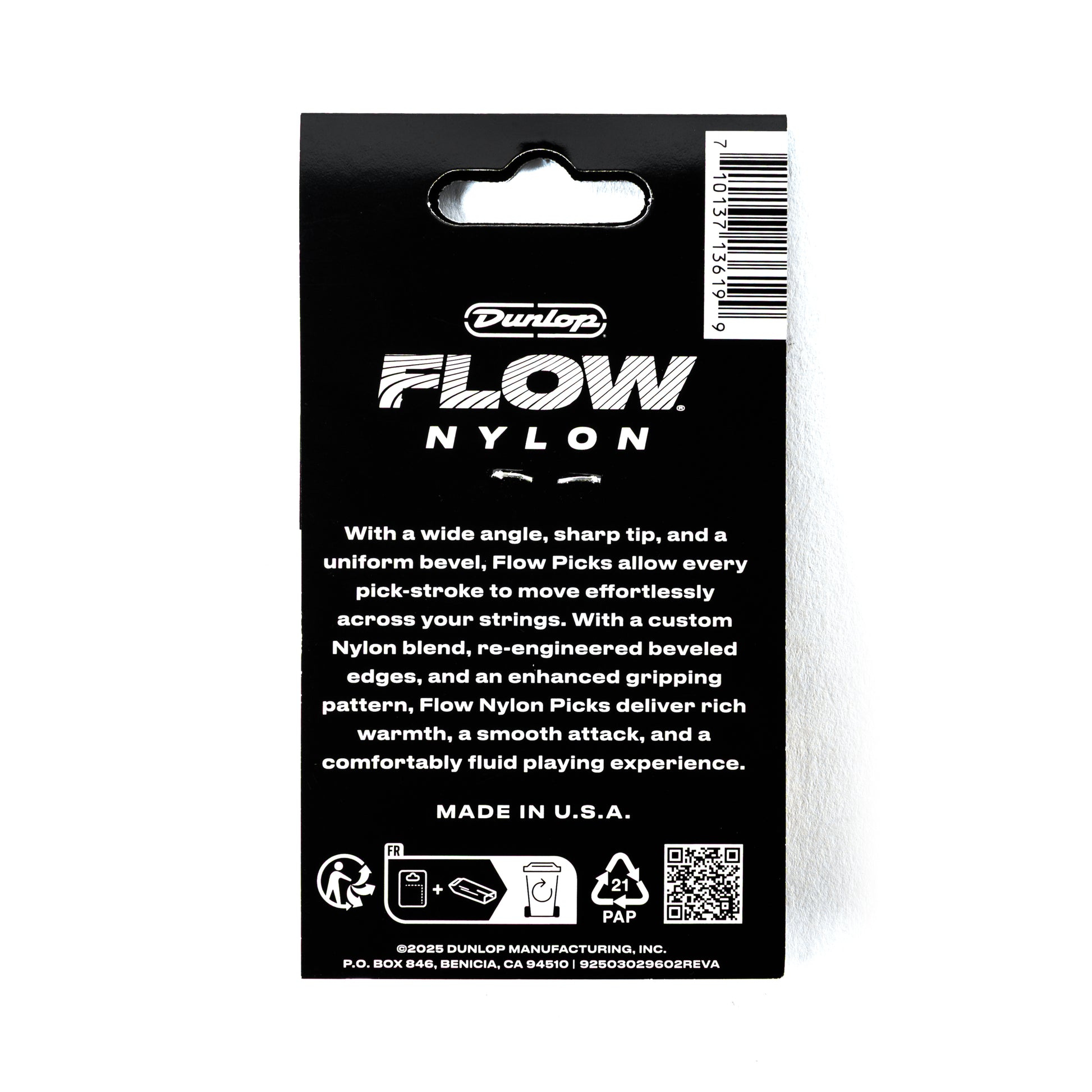 Jim Dunlop DUNLOP FLOW 1.25mm NYLON GUITAR PICK PLAYER'S PACK 12-PACK - 541P125
