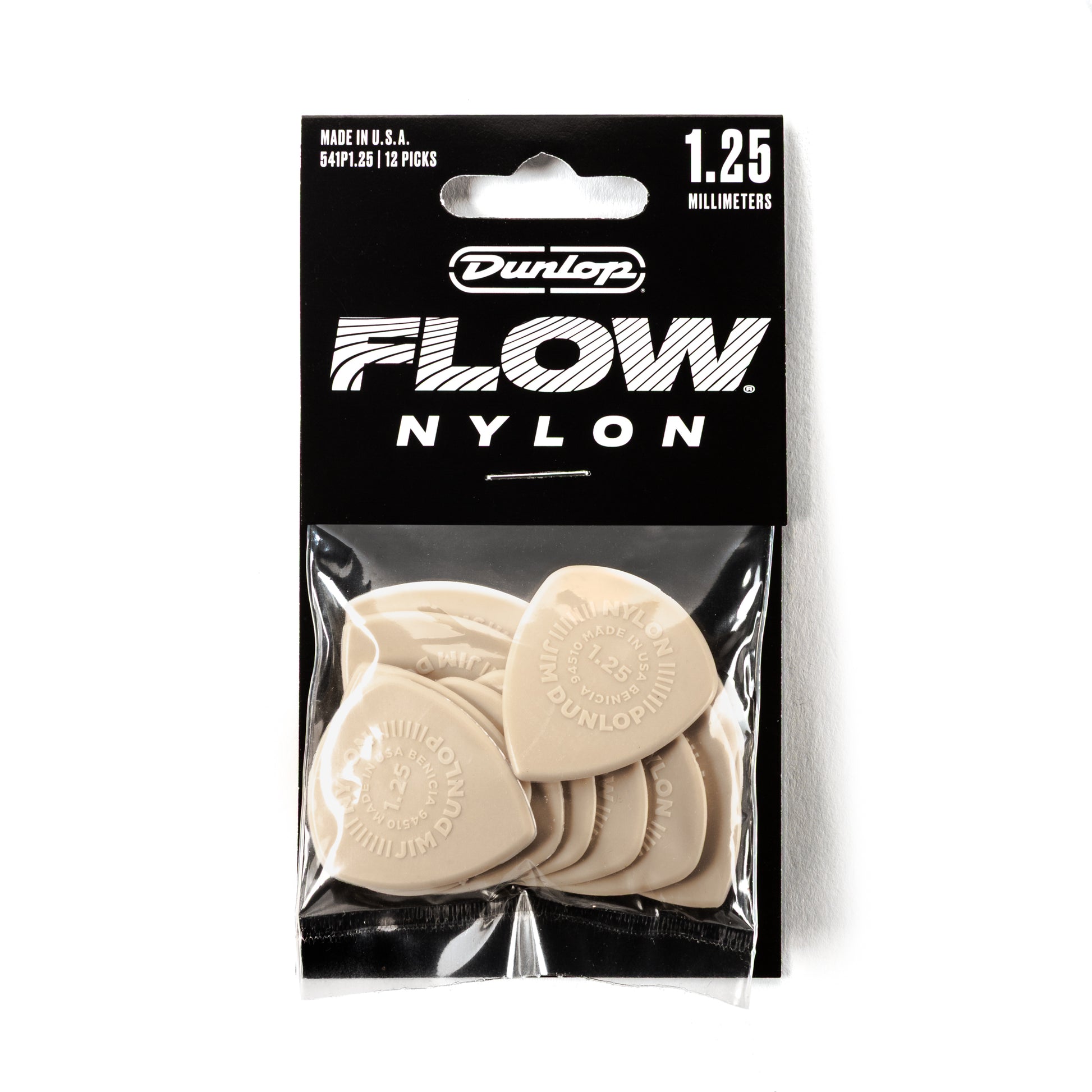 Jim Dunlop DUNLOP FLOW 1.25mm NYLON GUITAR PICK PLAYER'S PACK 12-PACK - 541P125
