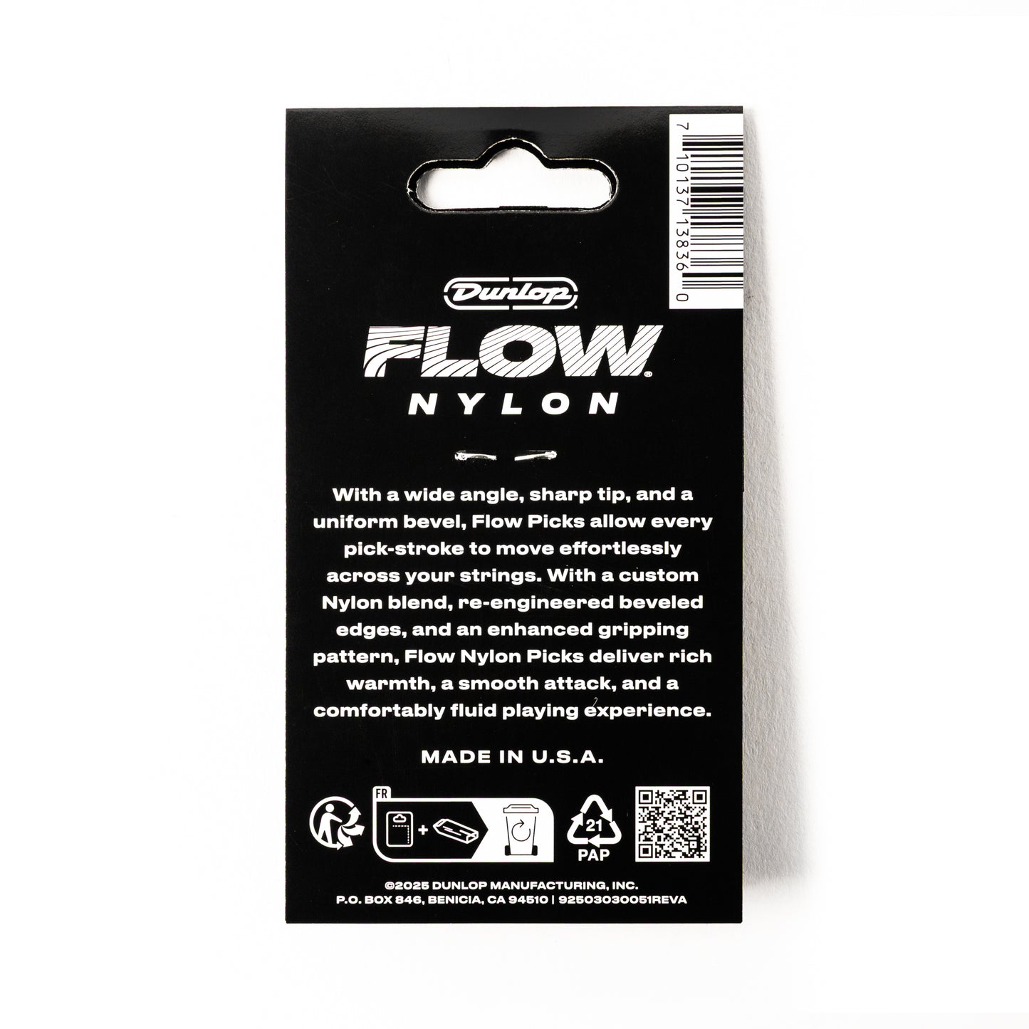 Jim Dunlop DUNLOP FLOW .60mm NYLON GUITAR PICK PLAYER'S PACK 12-PACK - 541P060