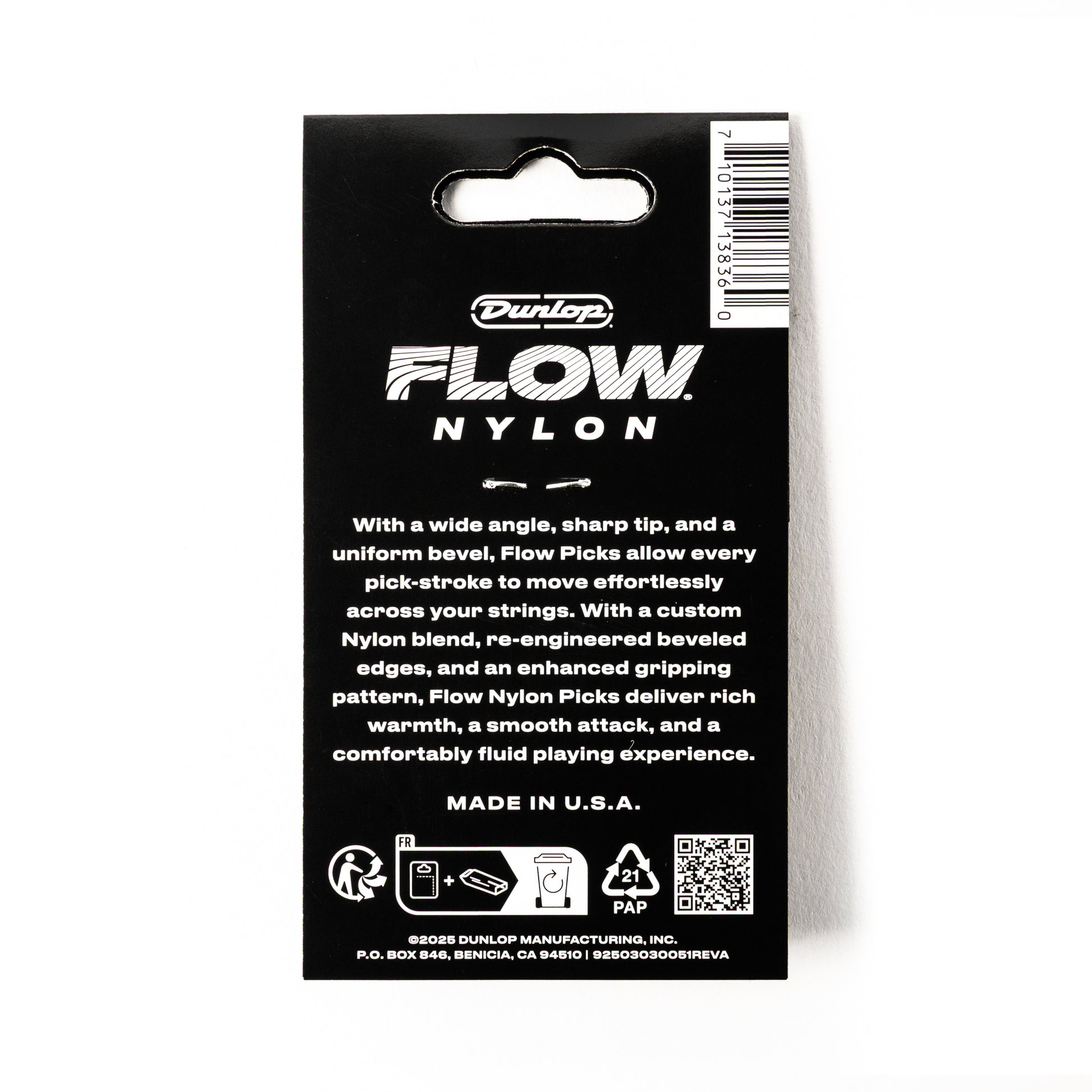 Jim Dunlop DUNLOP FLOW .60mm NYLON GUITAR PICK PLAYER'S PACK 12-PACK - 541P060