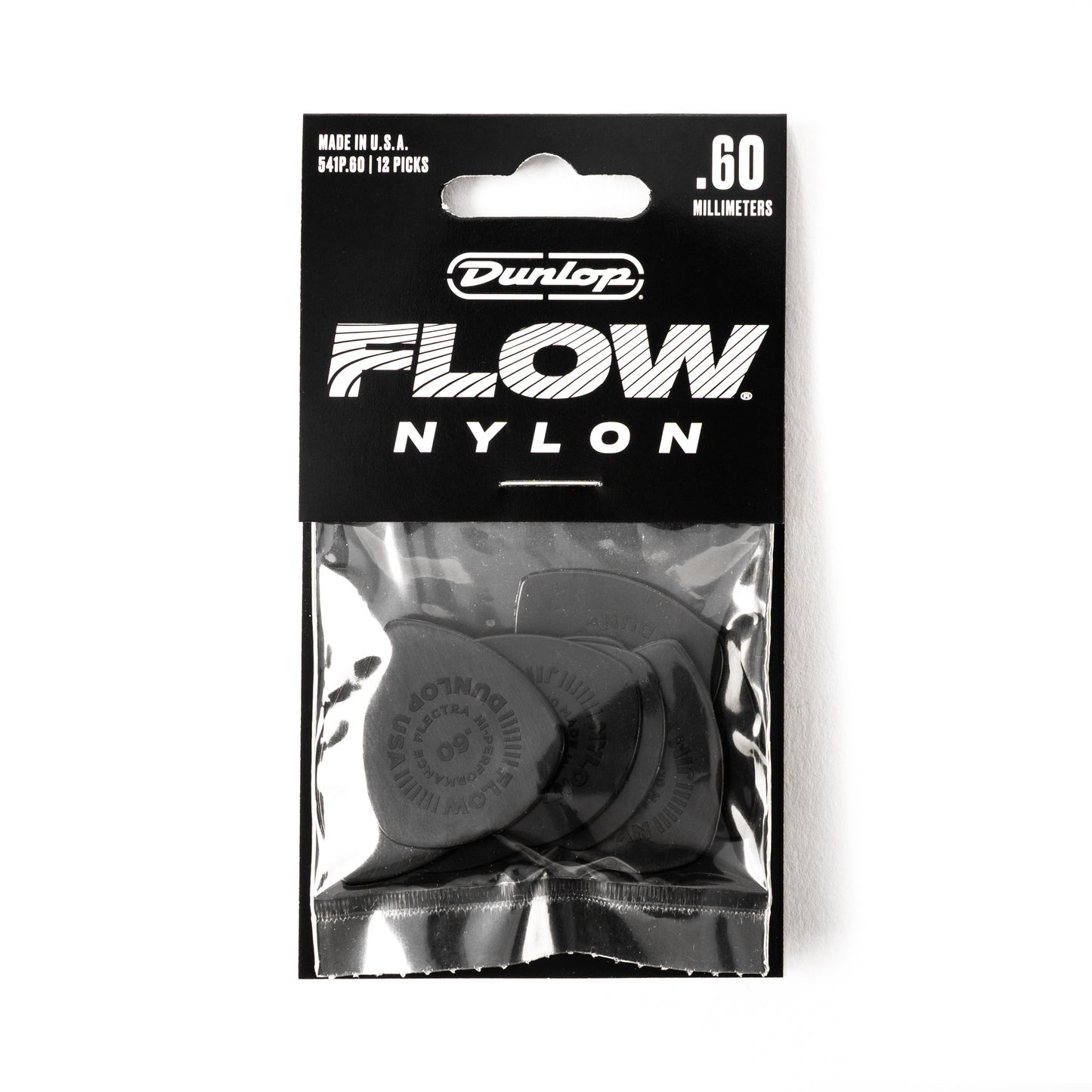 Jim Dunlop DUNLOP FLOW .60mm NYLON GUITAR PICK PLAYER'S PACK 12-PACK - 541P060