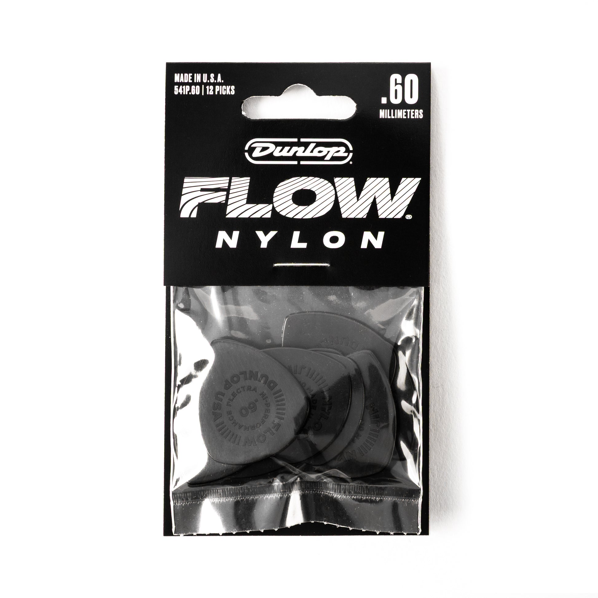 Jim Dunlop DUNLOP FLOW .60mm NYLON GUITAR PICK PLAYER'S PACK 12-PACK - 541P060