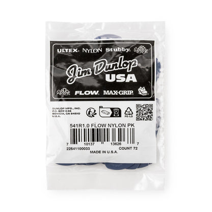 Jim Dunlop DUNLOP FLOW 1.0mm NYLON GUITAR PICK REFILL BAG 72-PACK - 541R100