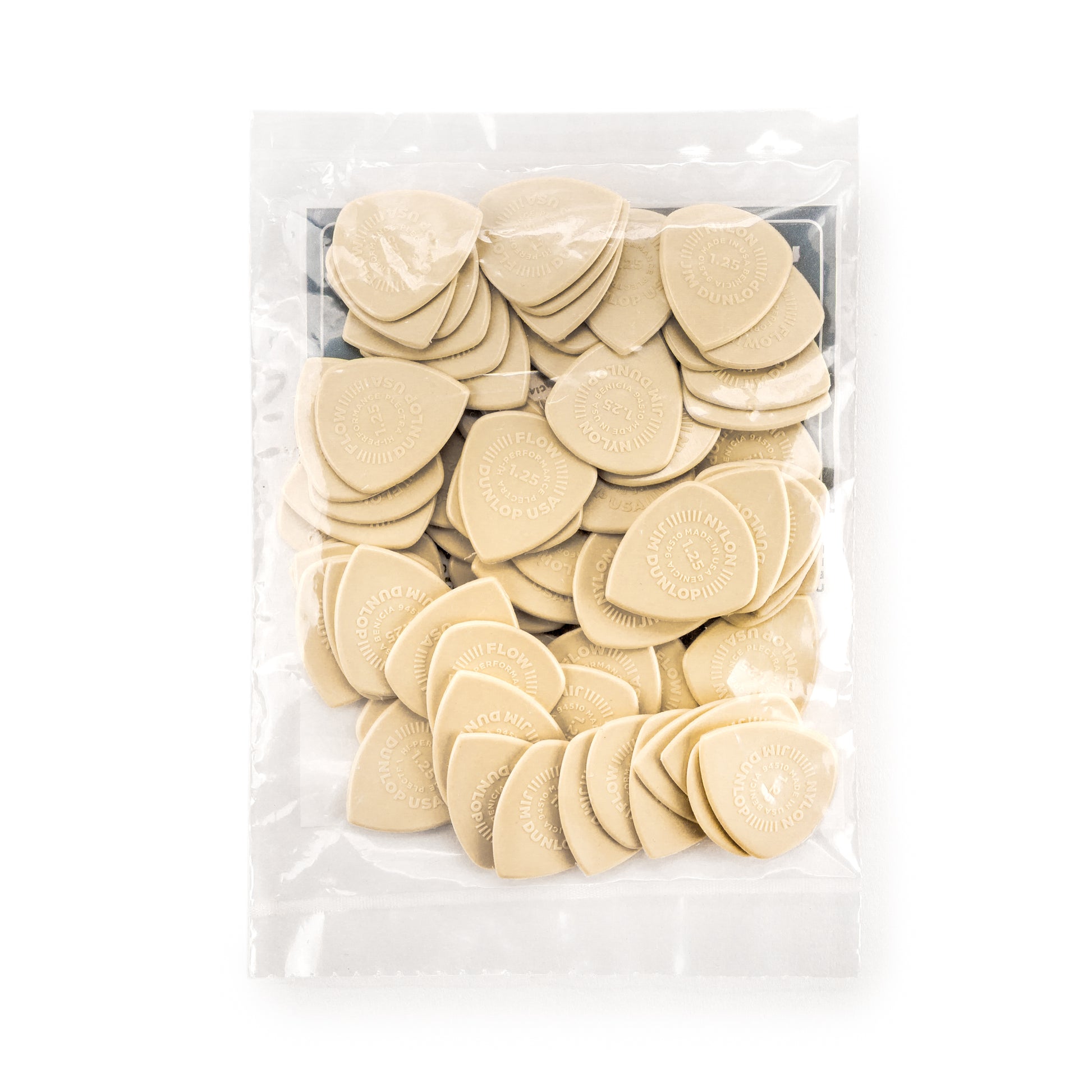 Jim Dunlop DUNLOP FLOW 1.25mm NYLON GUITAR PICK REFILL BAG 72-PACK - 541R125