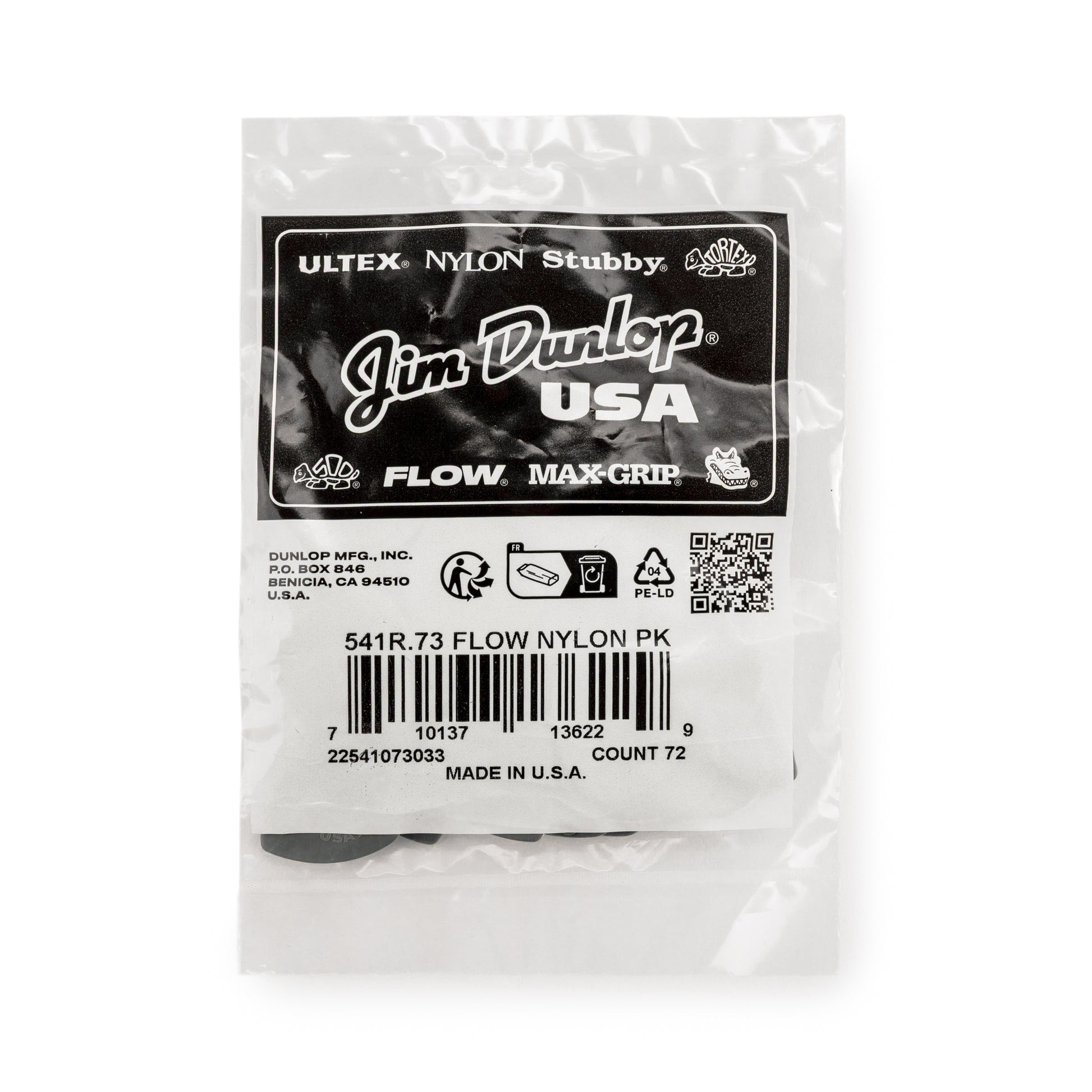 Jim Dunlop DUNLOP FLOW .73mm NYLON GUITAR PICK REFILL BAG 72-PACK - 541R073