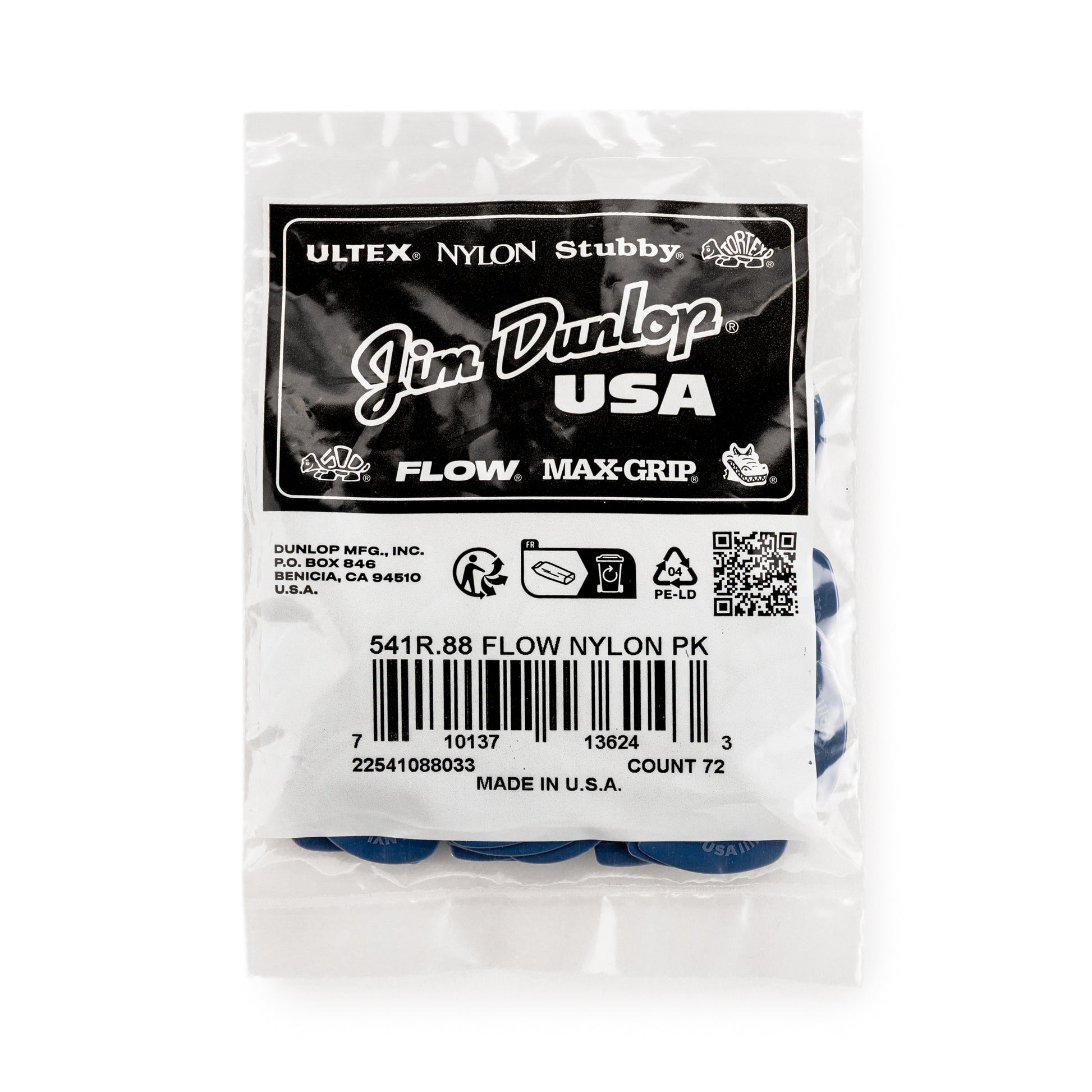 Jim Dunlop DUNLOP FLOW .88mm NYLON GUITAR PICK REFILL BAG 72-PACK - 541R088