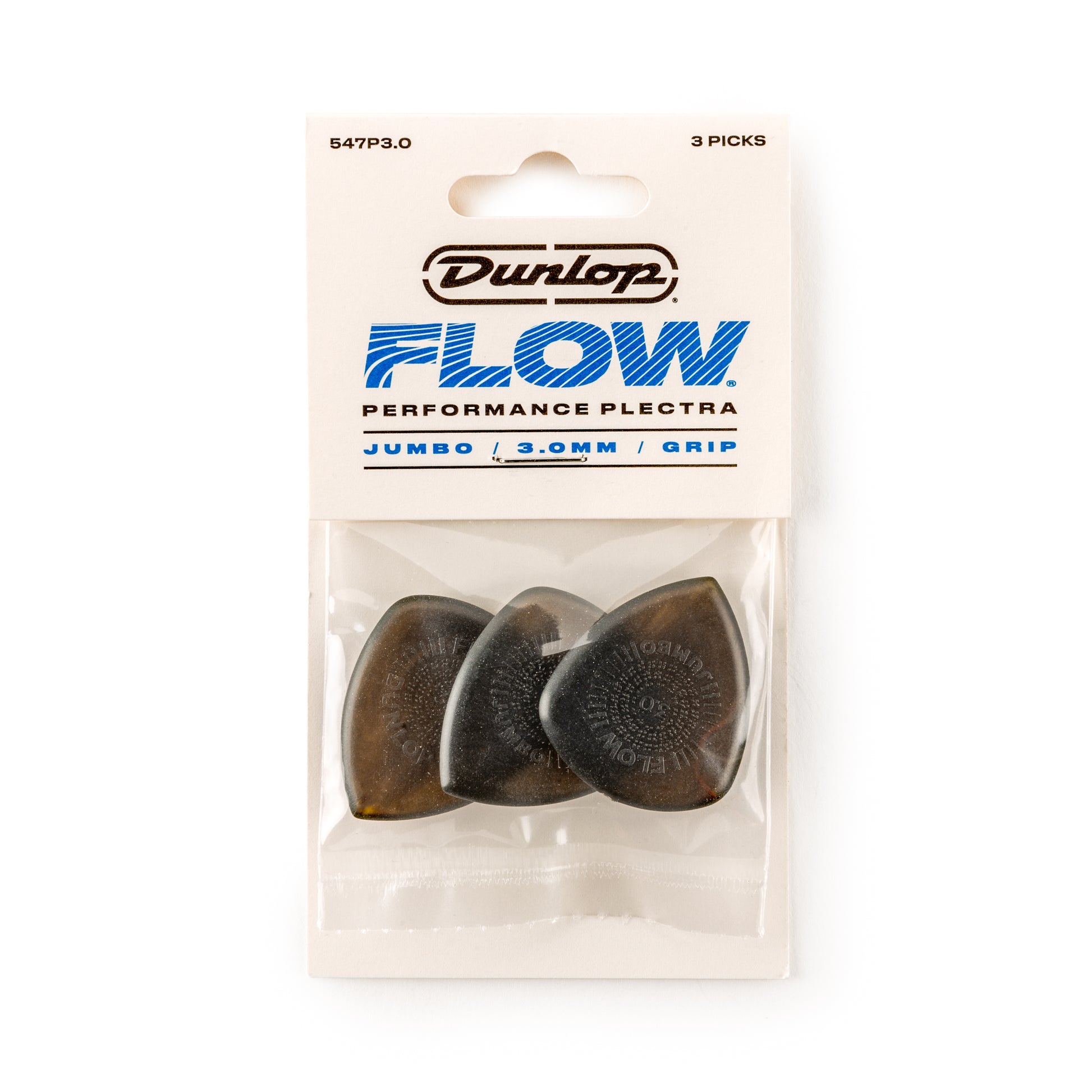 Jim Dunlop DUNLOP FLOW 3.0mm JUMBO GRIP GUITAR PICK PLAYER'S PACK 03-PACK - 547P300