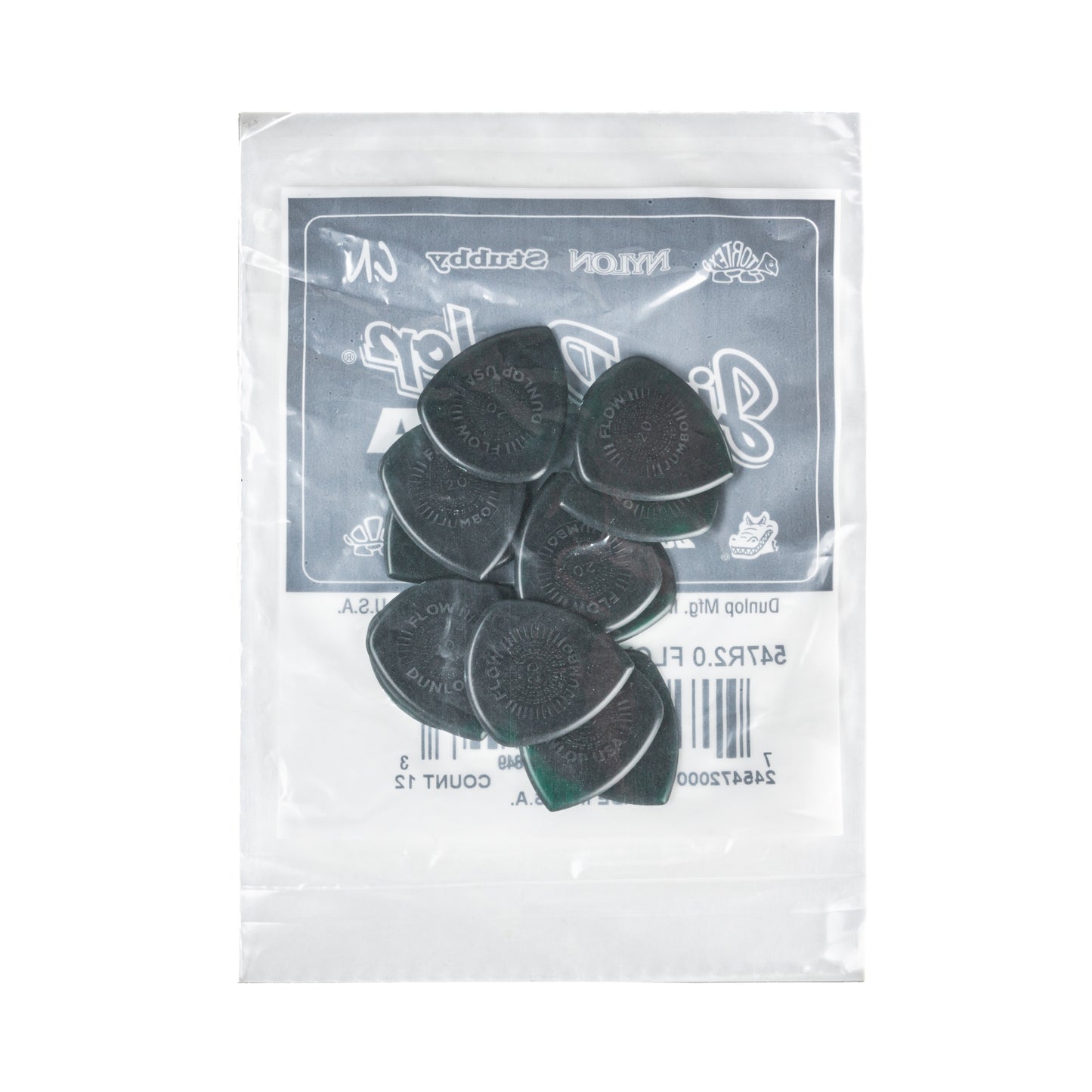 Jim Dunlop DUNLOP FLOW 2.0mm JUMBO GRIP GUITAR PICK PLAYER'S PACK 12-PACK - 547R200