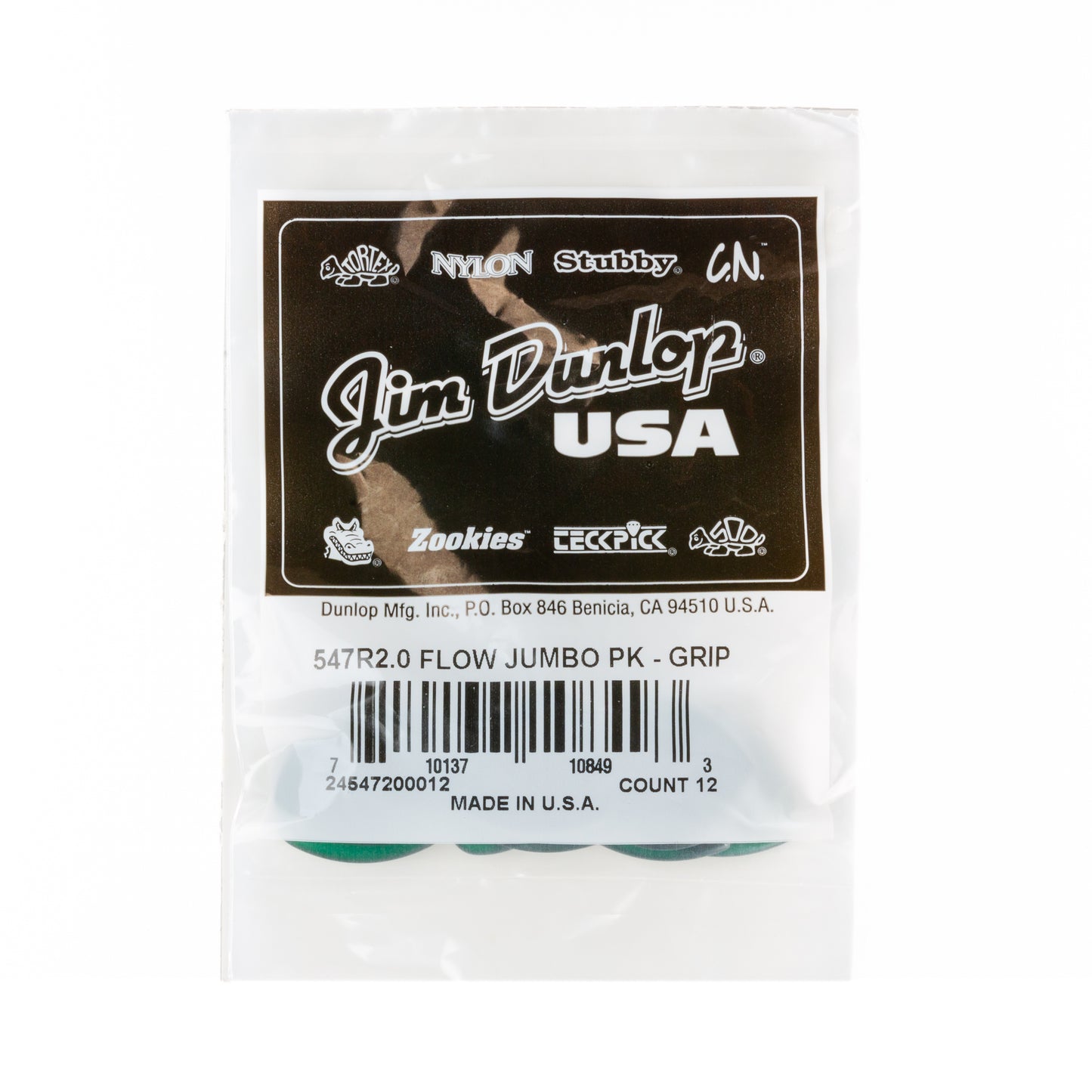 Jim Dunlop DUNLOP FLOW 2.0mm JUMBO GRIP GUITAR PICK PLAYER'S PACK 12-PACK - 547R200