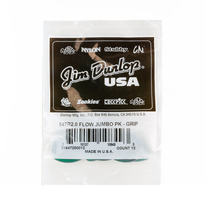 Jim Dunlop DUNLOP FLOW 2.0mm JUMBO GRIP GUITAR PICK PLAYER'S PACK 12-PACK - 547R200