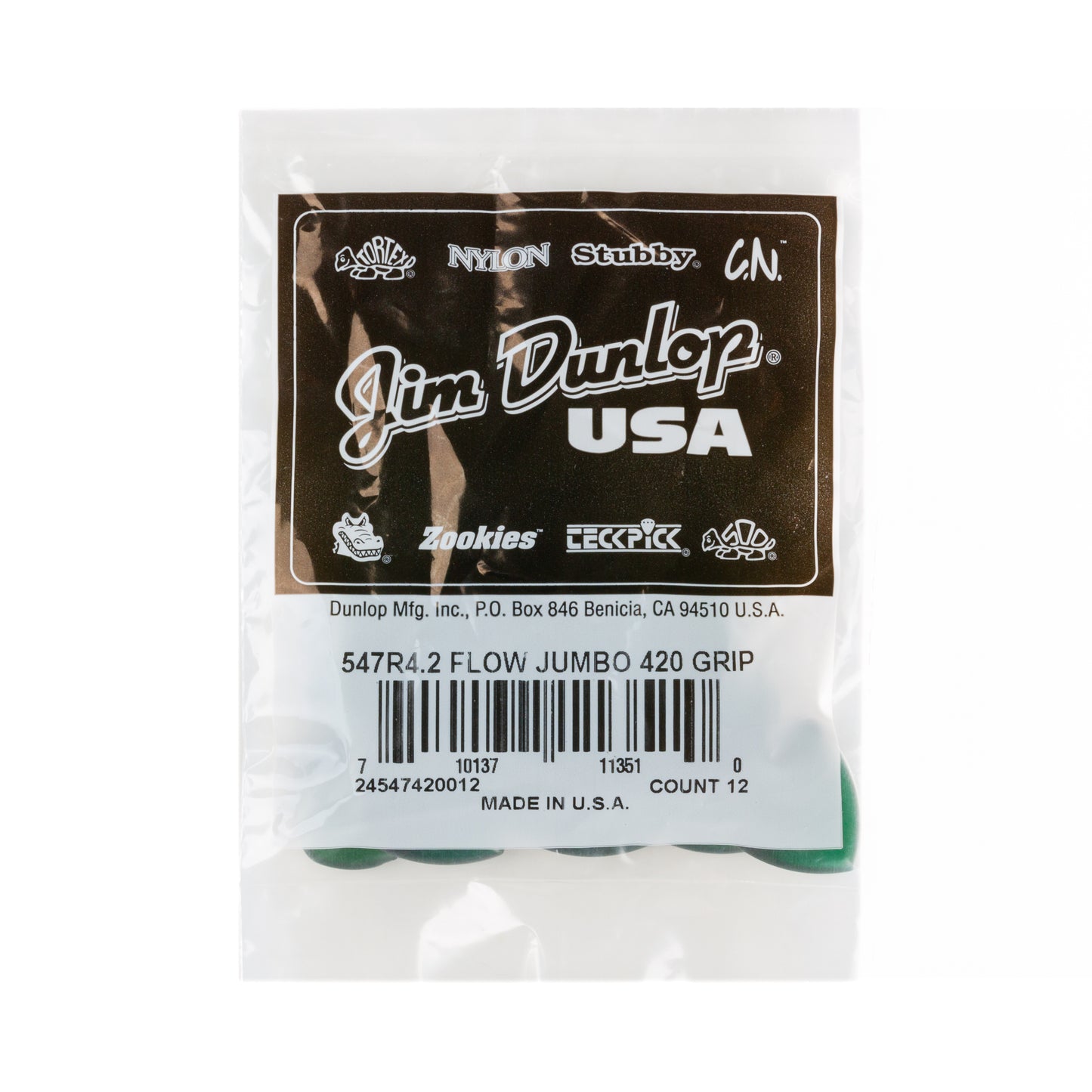Jim Dunlop DUNLOP FLOW 4.2mm JUMBO GRIP GUITAR PICK PLAYER'S PACK 12-PACK - 547R420