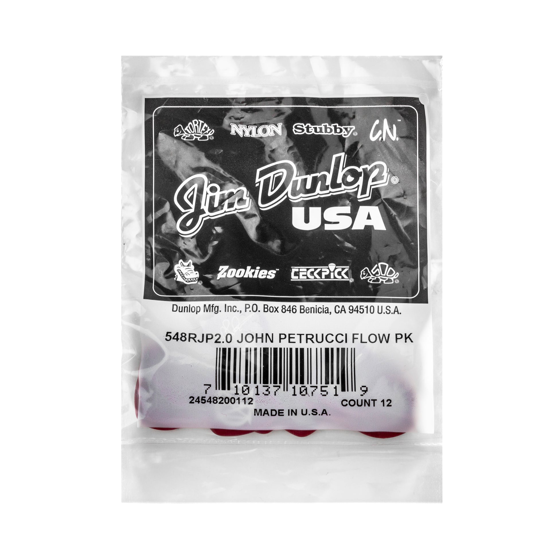 Jim Dunlop DUNLOP JOHN PETRUCCI FLOW 2.0mm GUITAR PICK REFILL BAG 12-PACK - 548RJP200