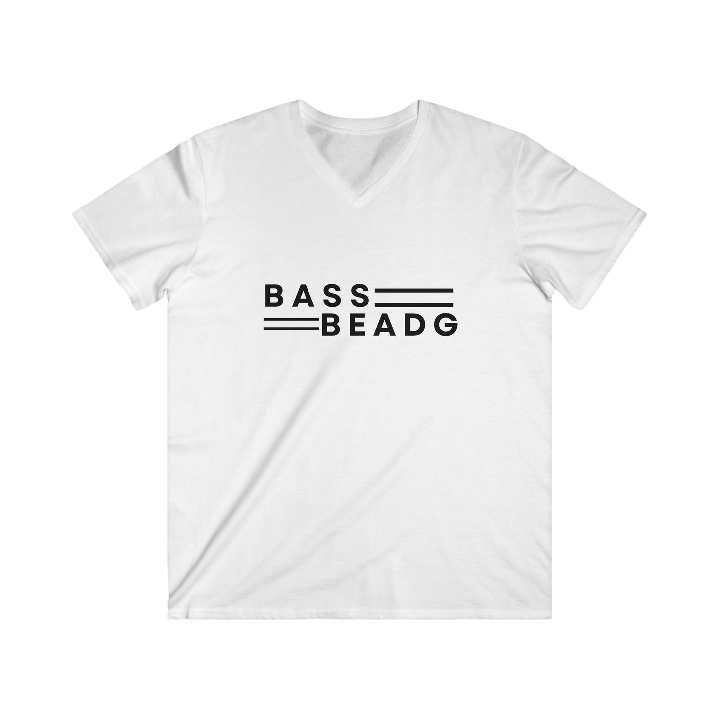 Printify BASS=BEADG Men's Fitted V-Neck Short Sleeve Tee