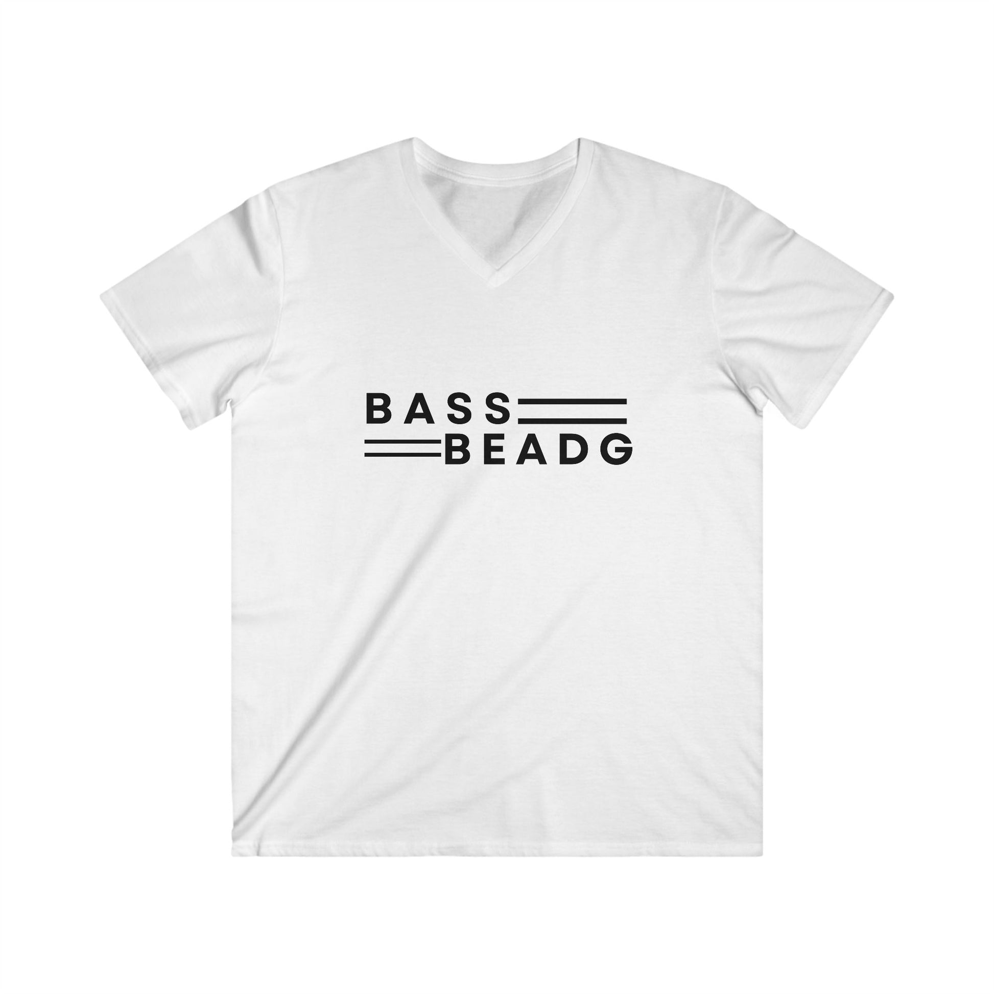 Printify BASS=BEADG Men's Fitted V-Neck Short Sleeve Tee