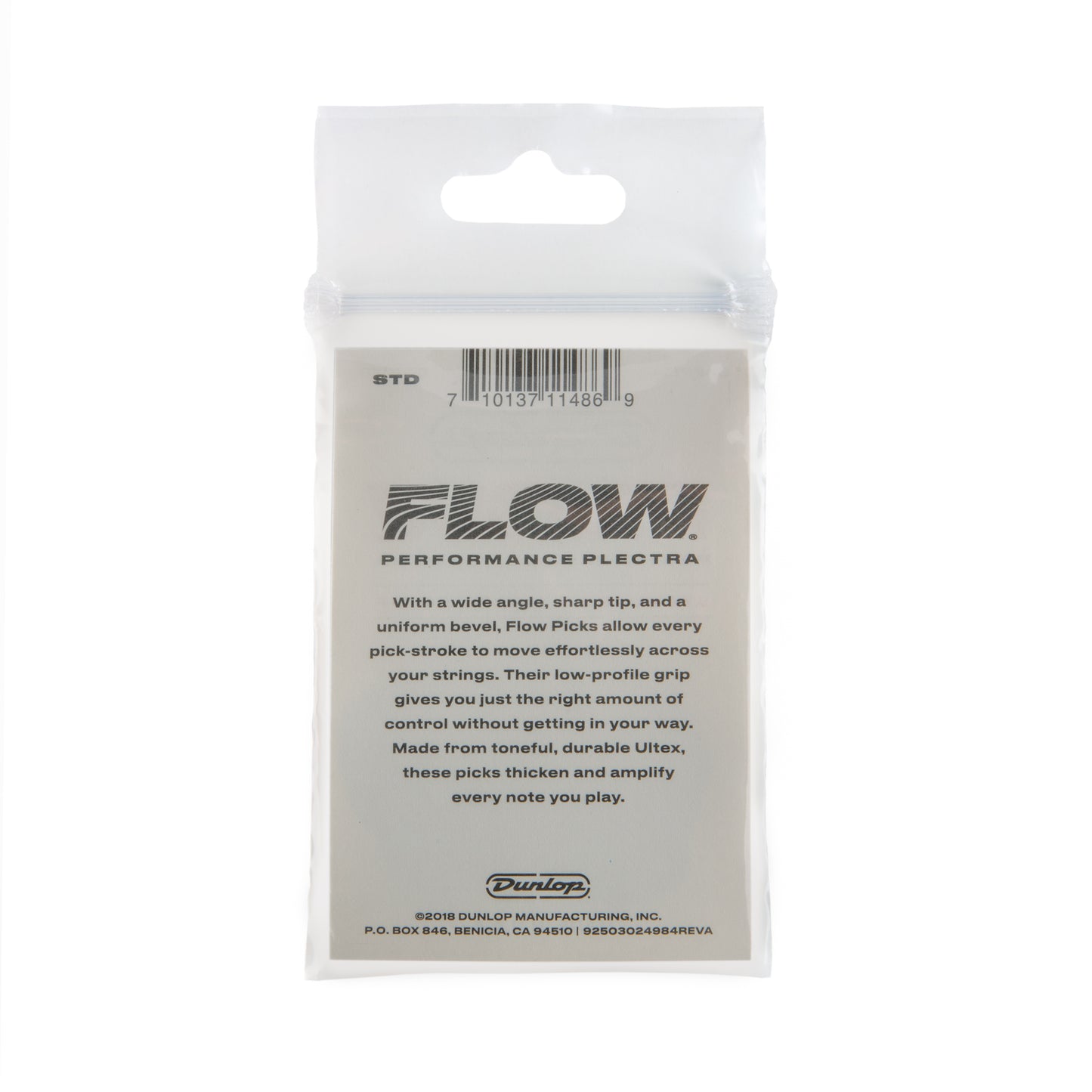 Jim Dunlop DUNLOP FLOW 1.14mm STANDARD GUITAR PICK PLAYER'S PACK 06-PACK - 549P114