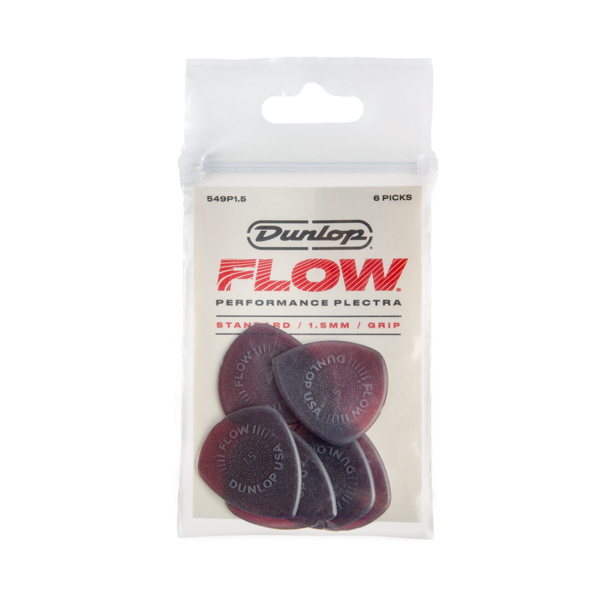 Jim Dunlop DUNLOP FLOW 1.50mm STANDARD GUITAR PICK PLAYER'S PACK 06-PACK - 549P150