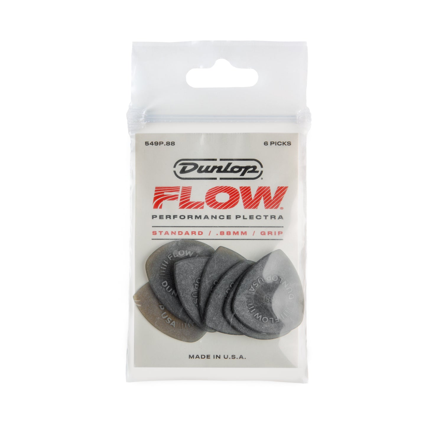 Jim Dunlop DUNLOP FLOW .88mm STANDARD GUITAR PICK PLAYER'S PACK 06-PACK - 549P088