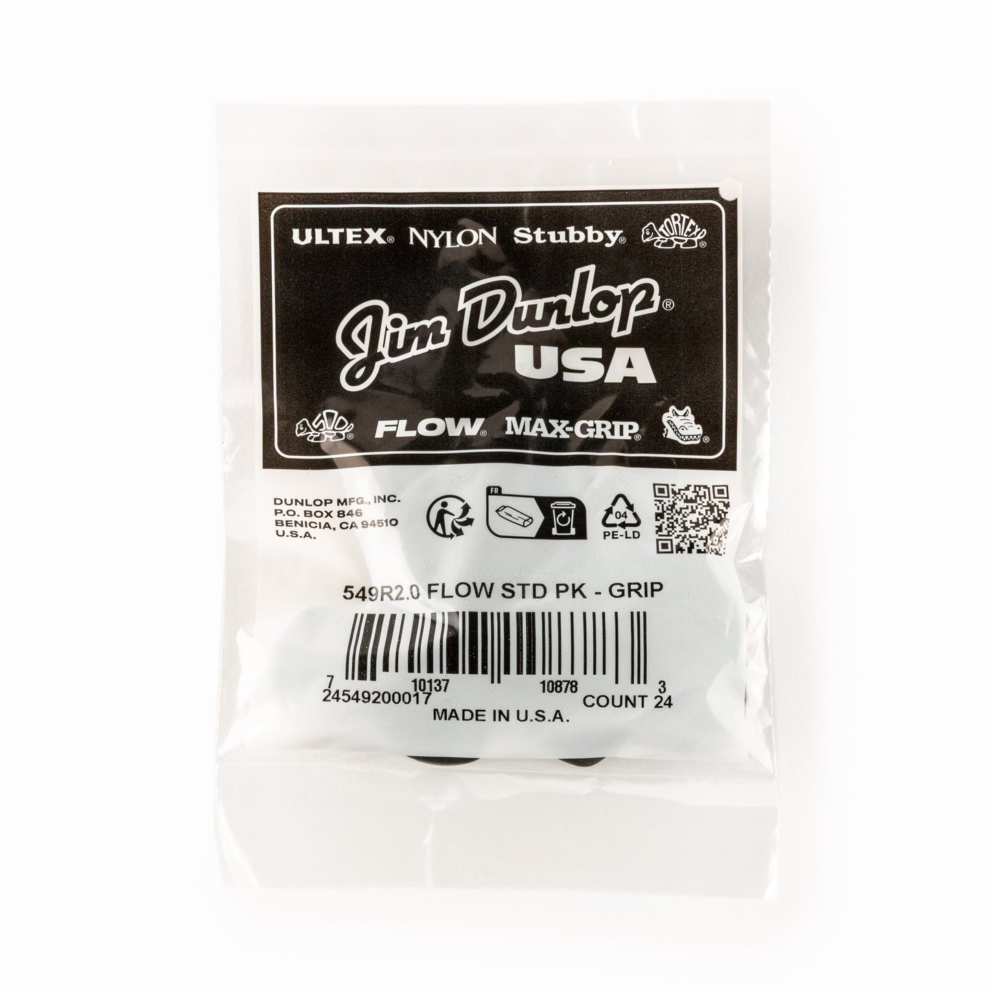 Jim Dunlop DUNLOP FLOW 2.0mm STANDARD GUITAR PICK REFILL BAG 24-PACK - 549R200